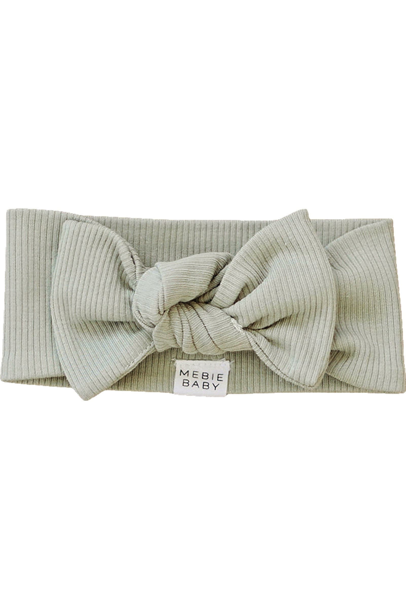 Baby Girl Sage Ribbed Head Wrap, Organic Cotton, Baby
