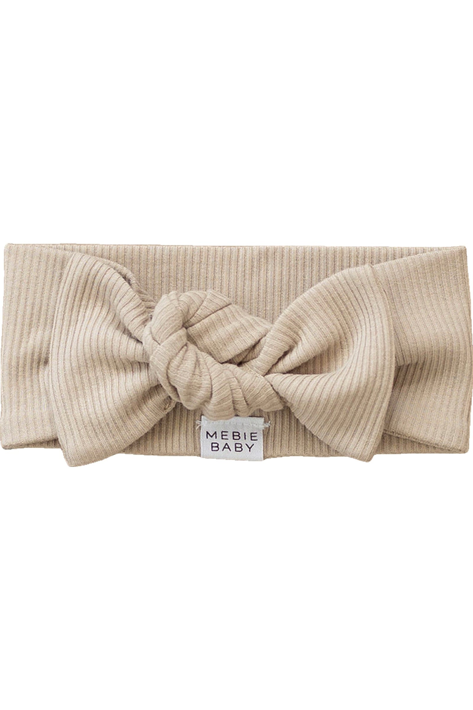 Baby Girl Oatmeal Ribbed Head Wrap, Organic Cotton, Baby