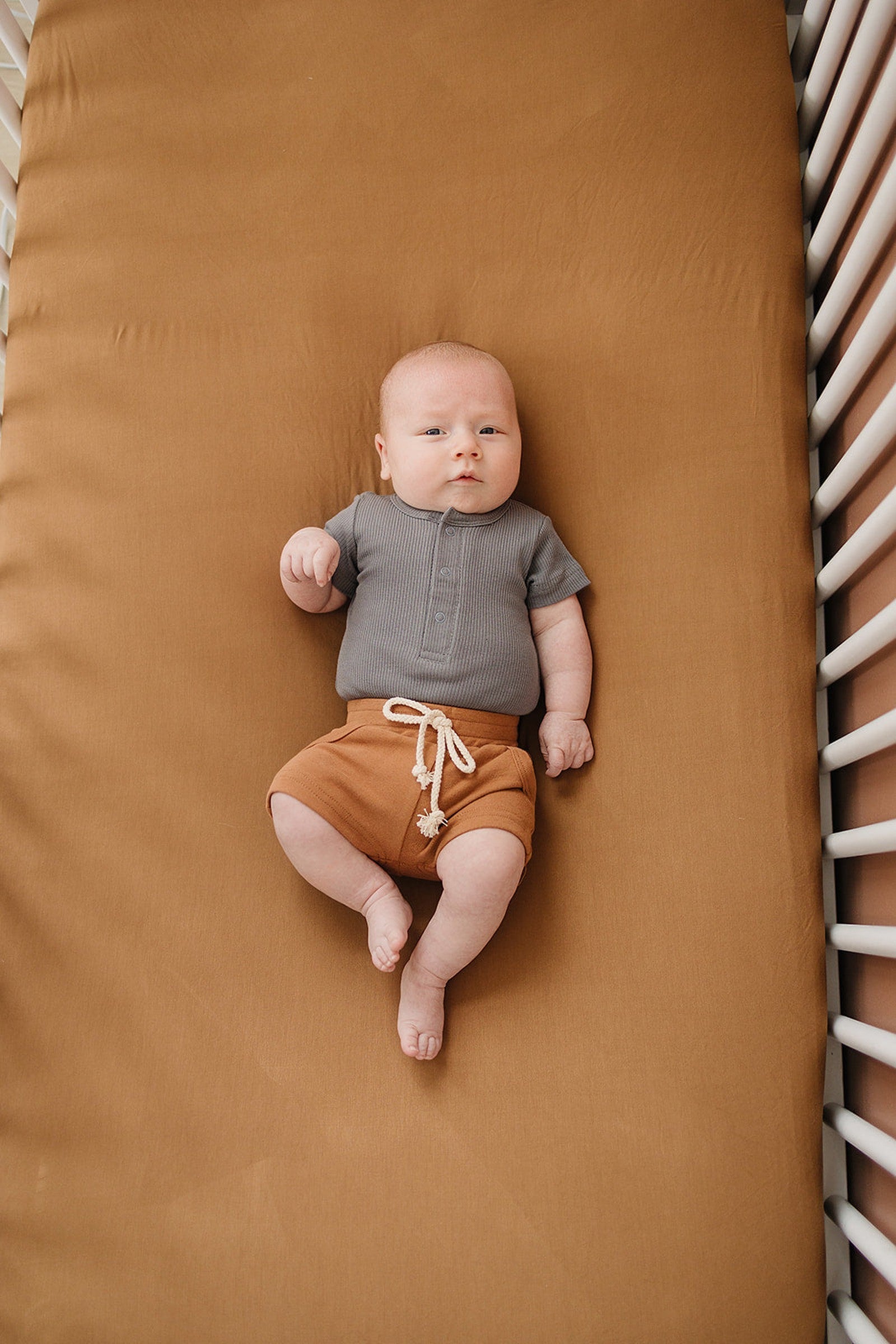 Mustard Stretch Crib Sheet, Bamboo, Baby Essentials