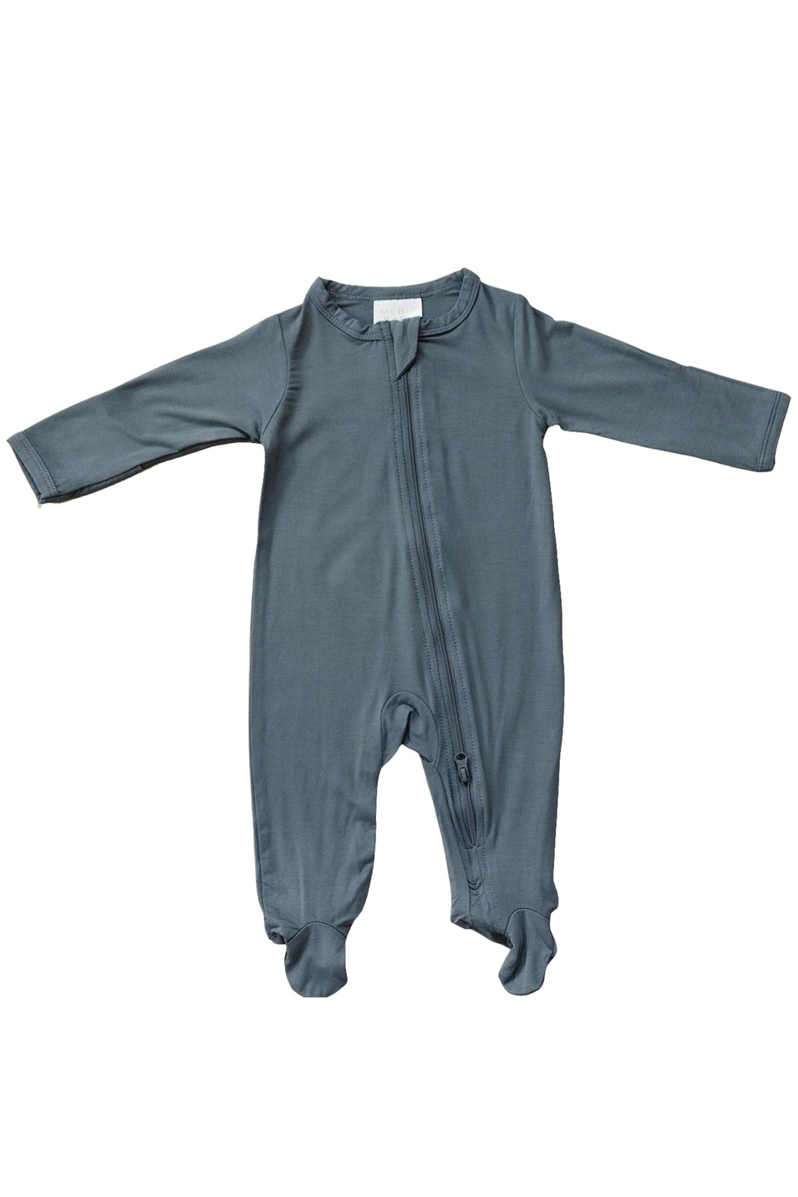 Charcoal Footed Zipper Pajama, Gender Neutral, Bamboo, Baby Essentials