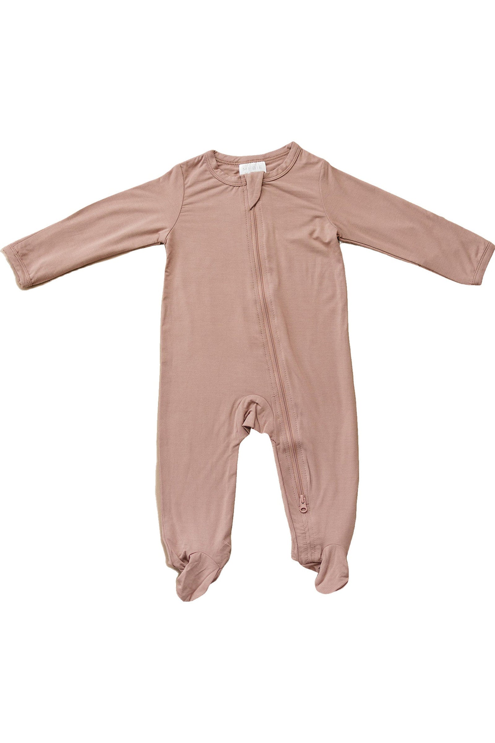 Dusty Rose Footed Zipper Pajama, Bamboo, Baby Essentials