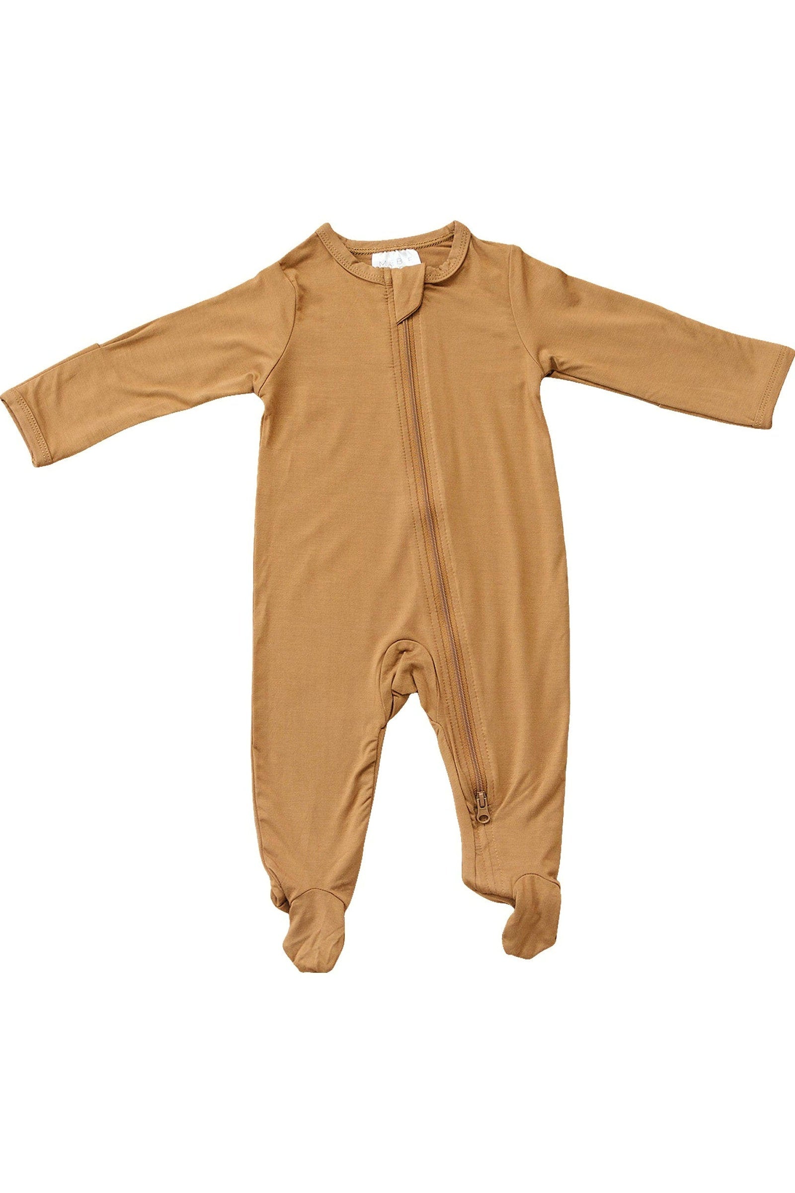 Mustard Footed Zipper Pajama, Bamboo, Baby Essentials