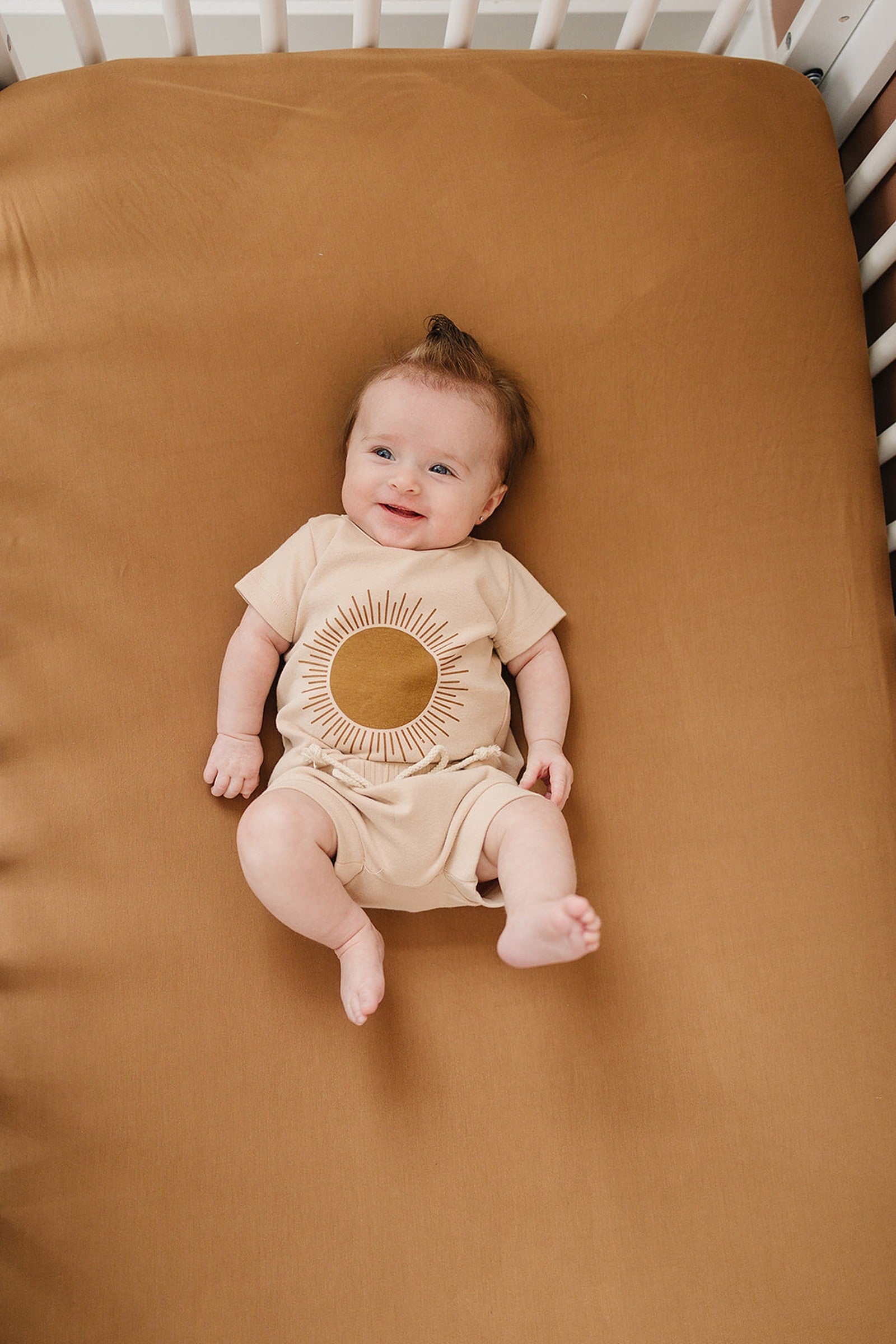 Mustard Stretch Crib Sheet, Bamboo, Baby Essentials