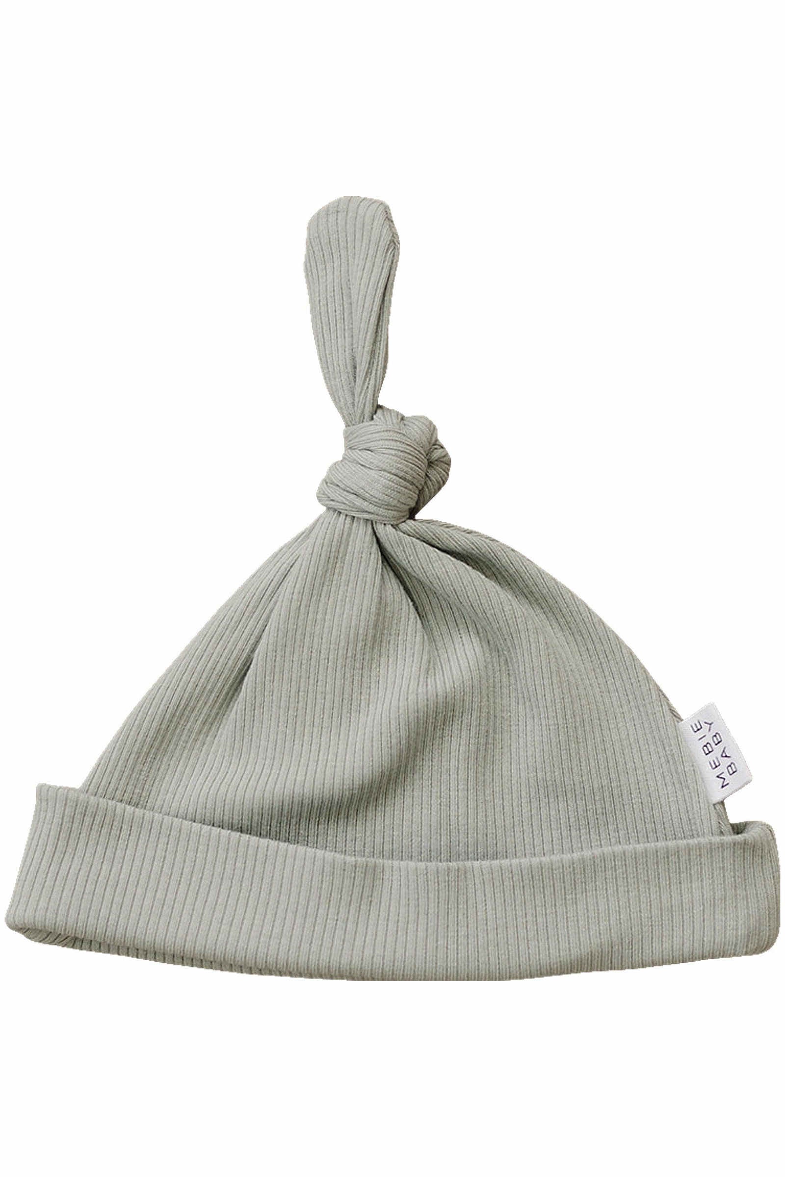 Sage Ribbed Newborn Knot Hat, Organic Cotton, Baby Essentials