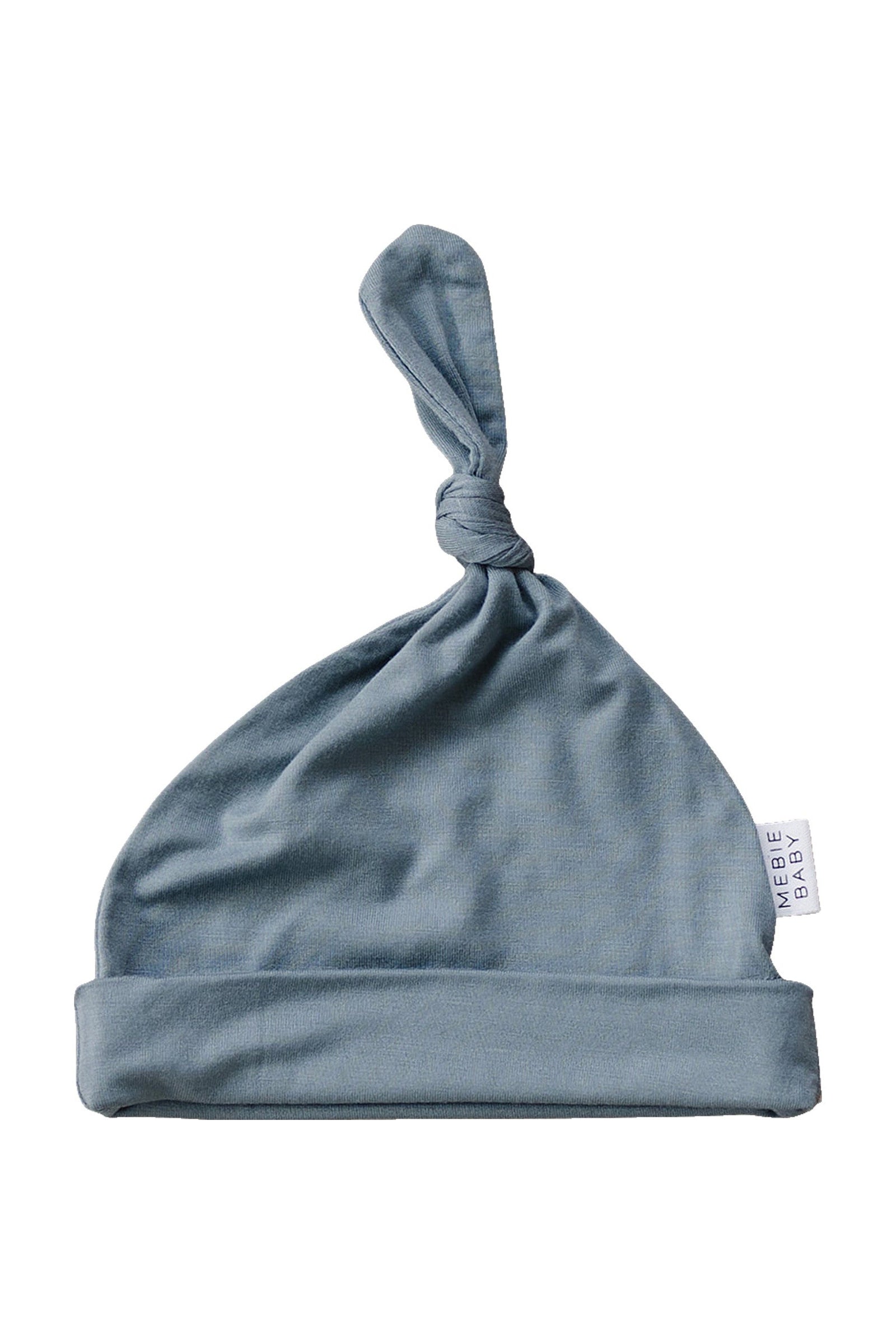 Dusty Blue Knot Hat, Bamboo, Newborn, Baby Essentials