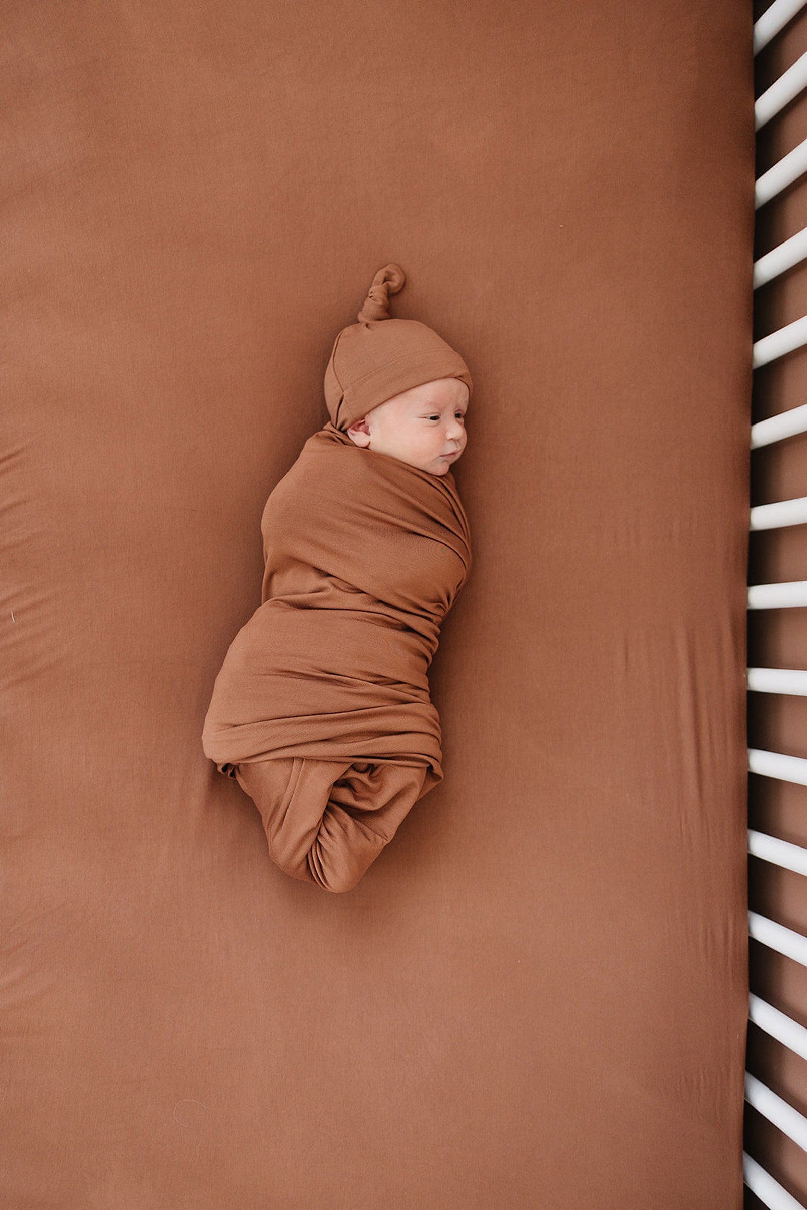Rust Stretch Crib Sheet, Bamboo, Baby Essentials