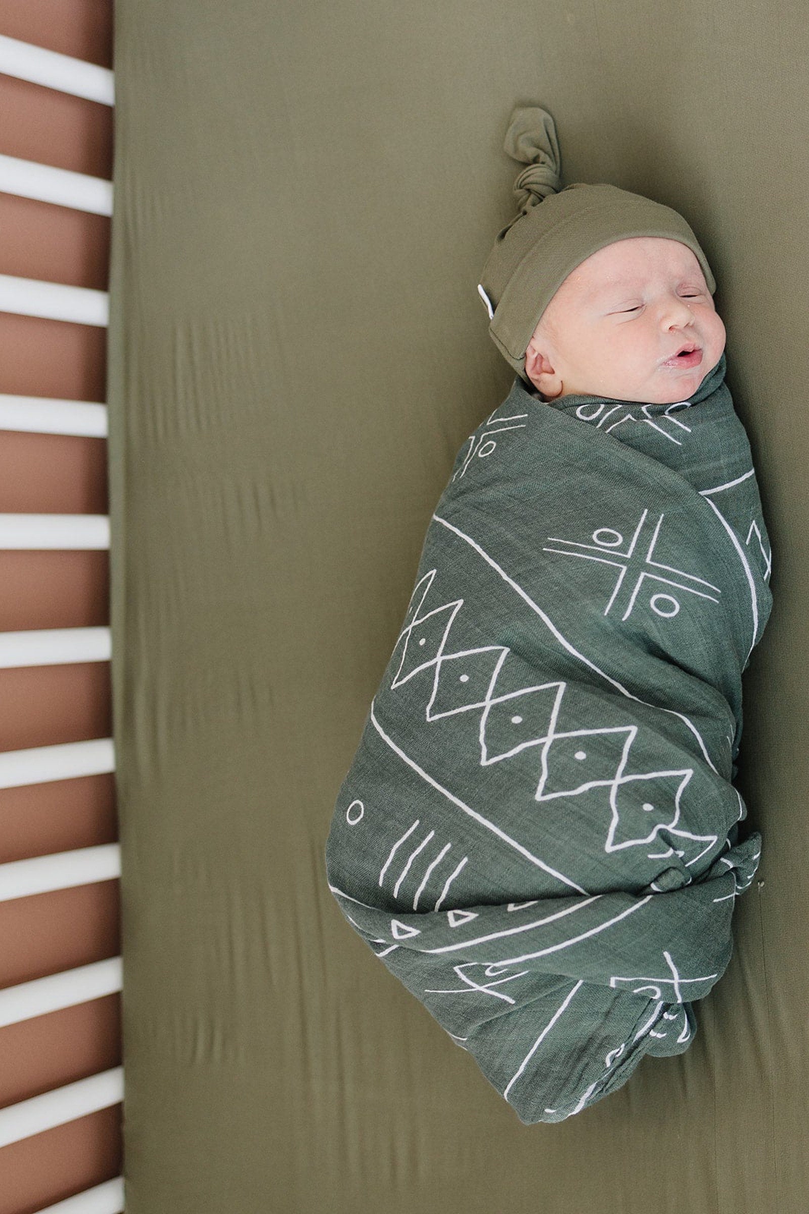 Olive Stretch Crib Sheet, Bamboo, Baby Essentials