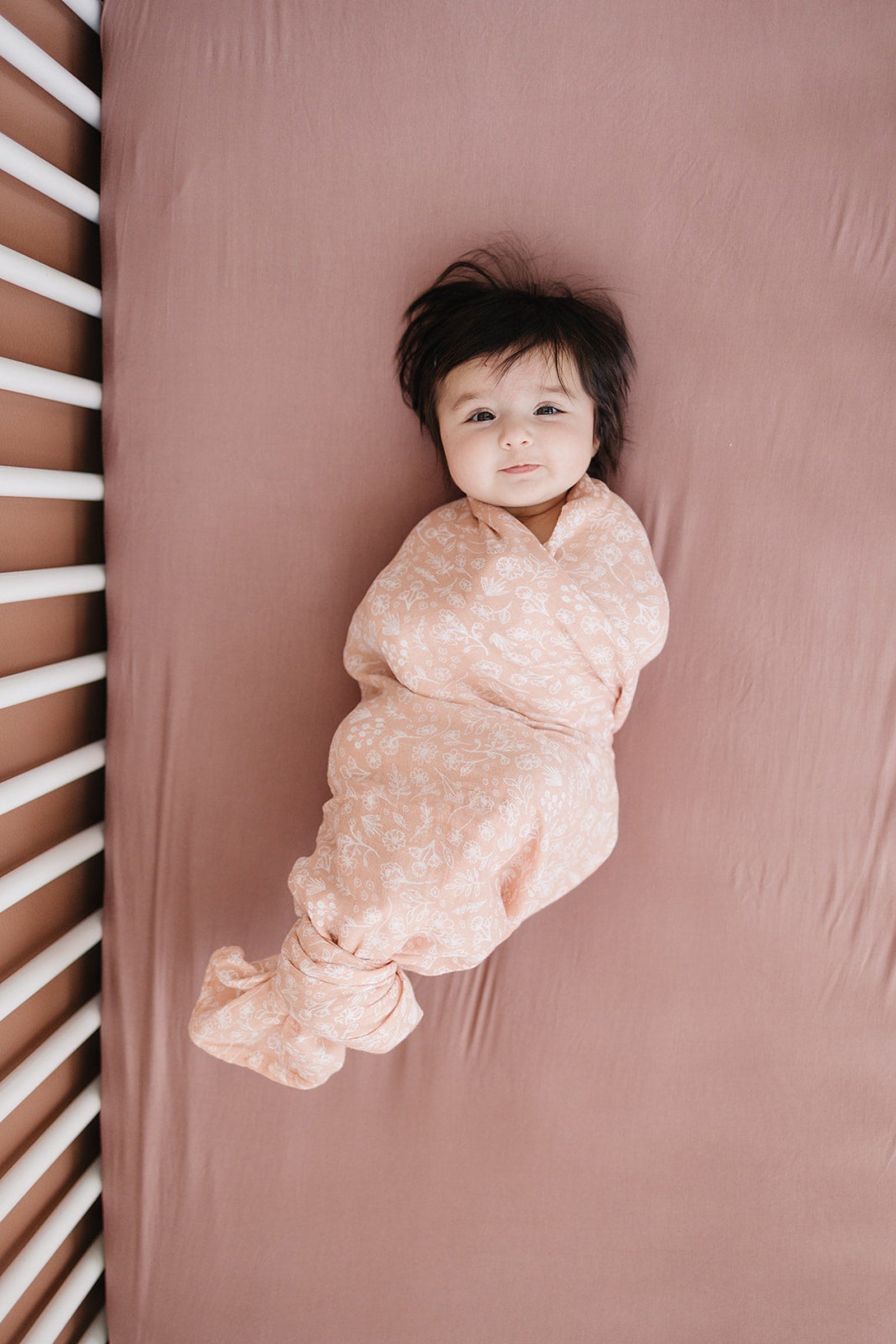 Dusty Rose Stretch Crib Sheet, Bamboo, Baby Essentials
