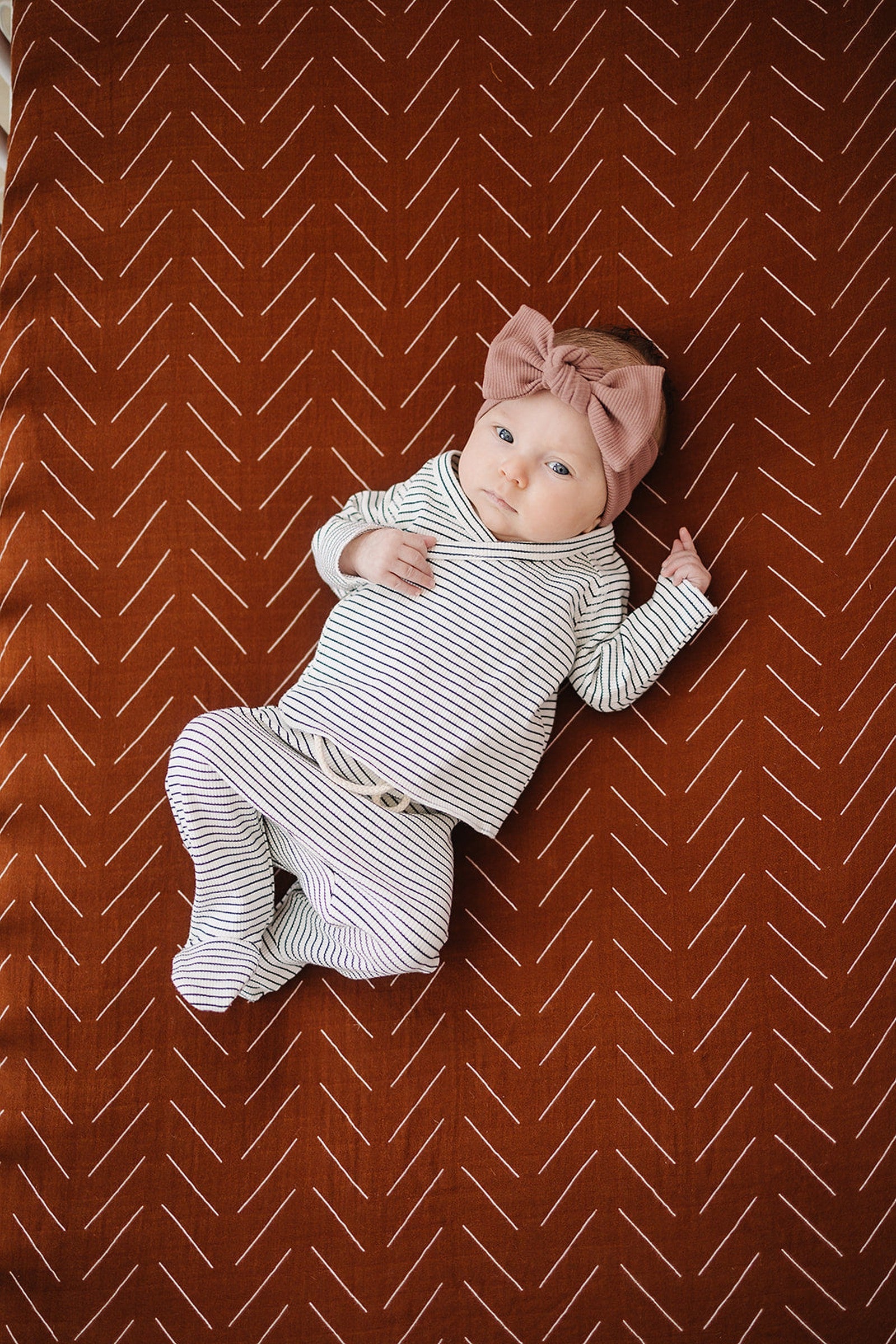 Rust Mudcloth Muslin Crib Sheet, 100% Cotton, Baby Essentials
