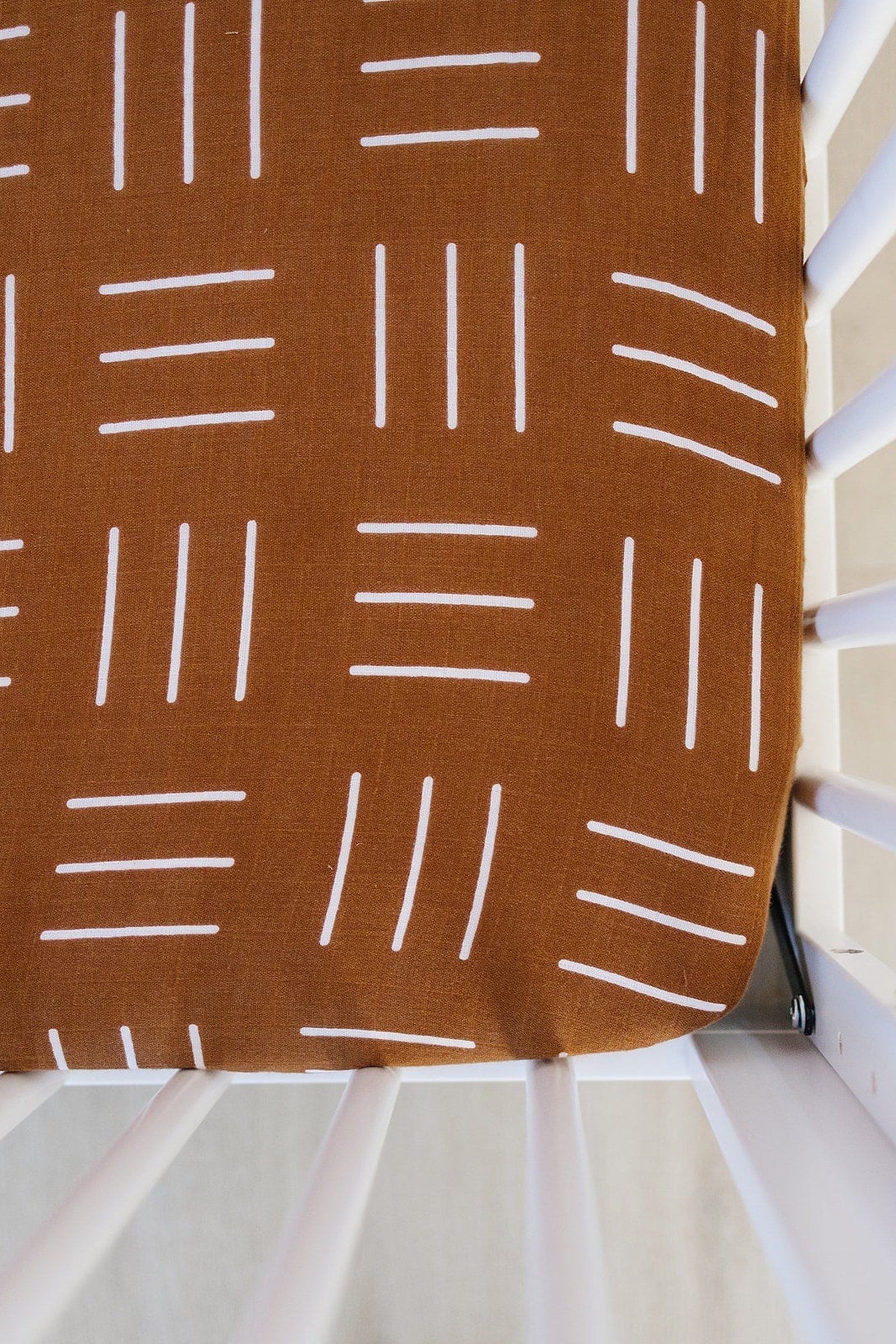 Mustard Mudcloth Muslin Crib Sheet, 100% Cotton, Baby Essentials