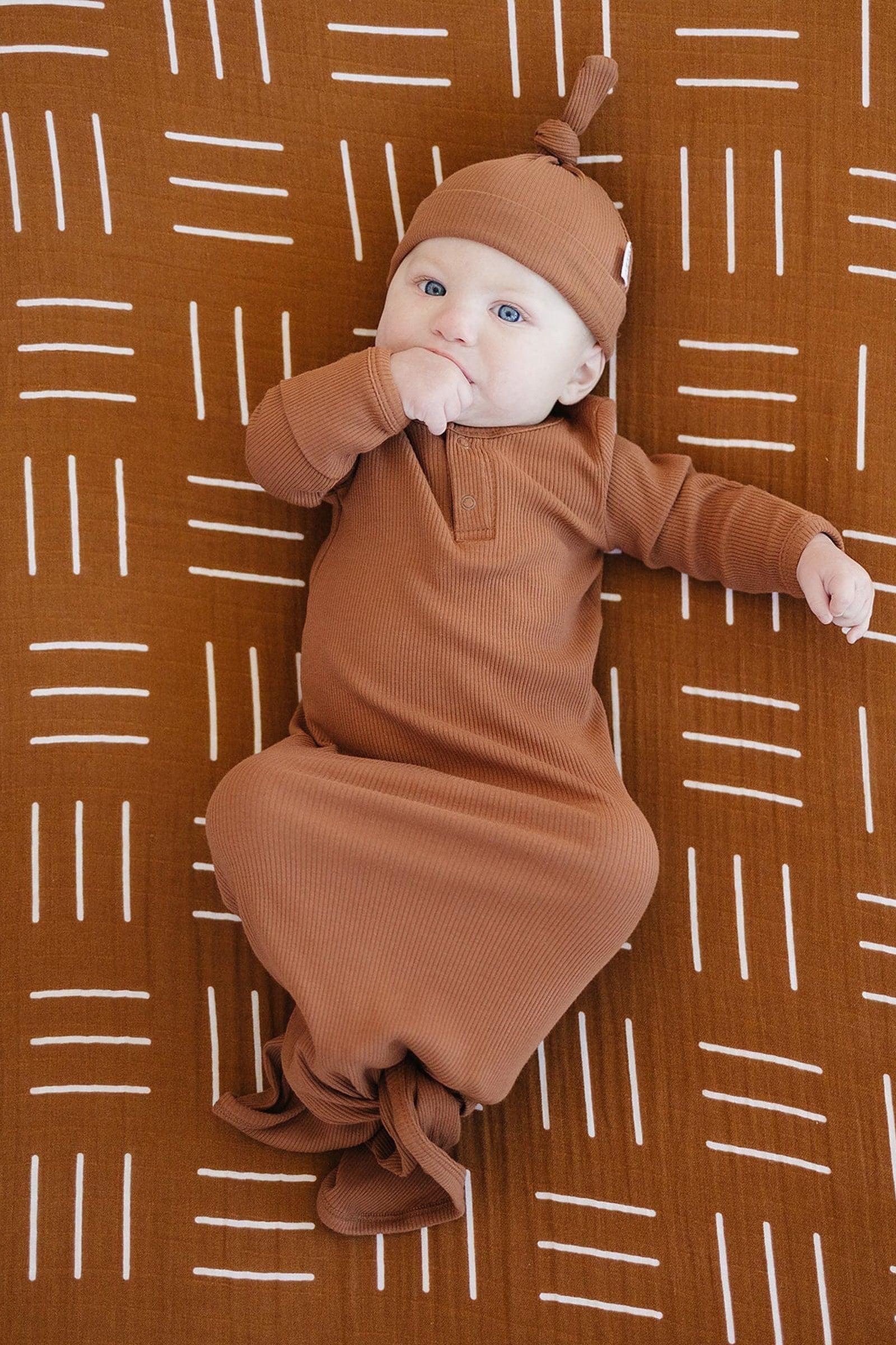 Mustard Mudcloth Muslin Crib Sheet, 100% Cotton, Baby Essentials
