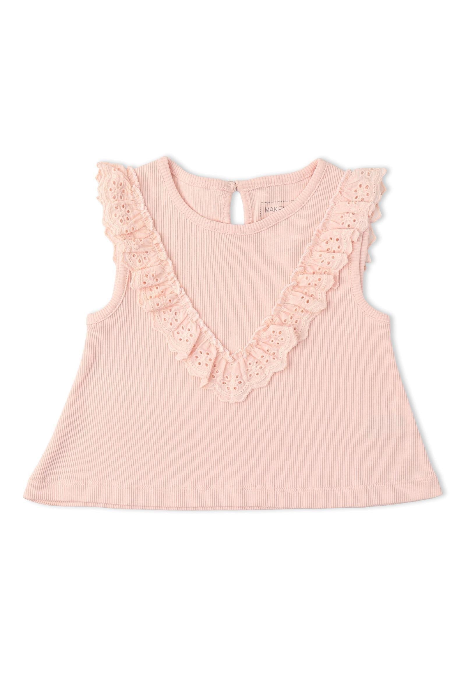 Organic Ruffle Top & Shorts Set - Blush