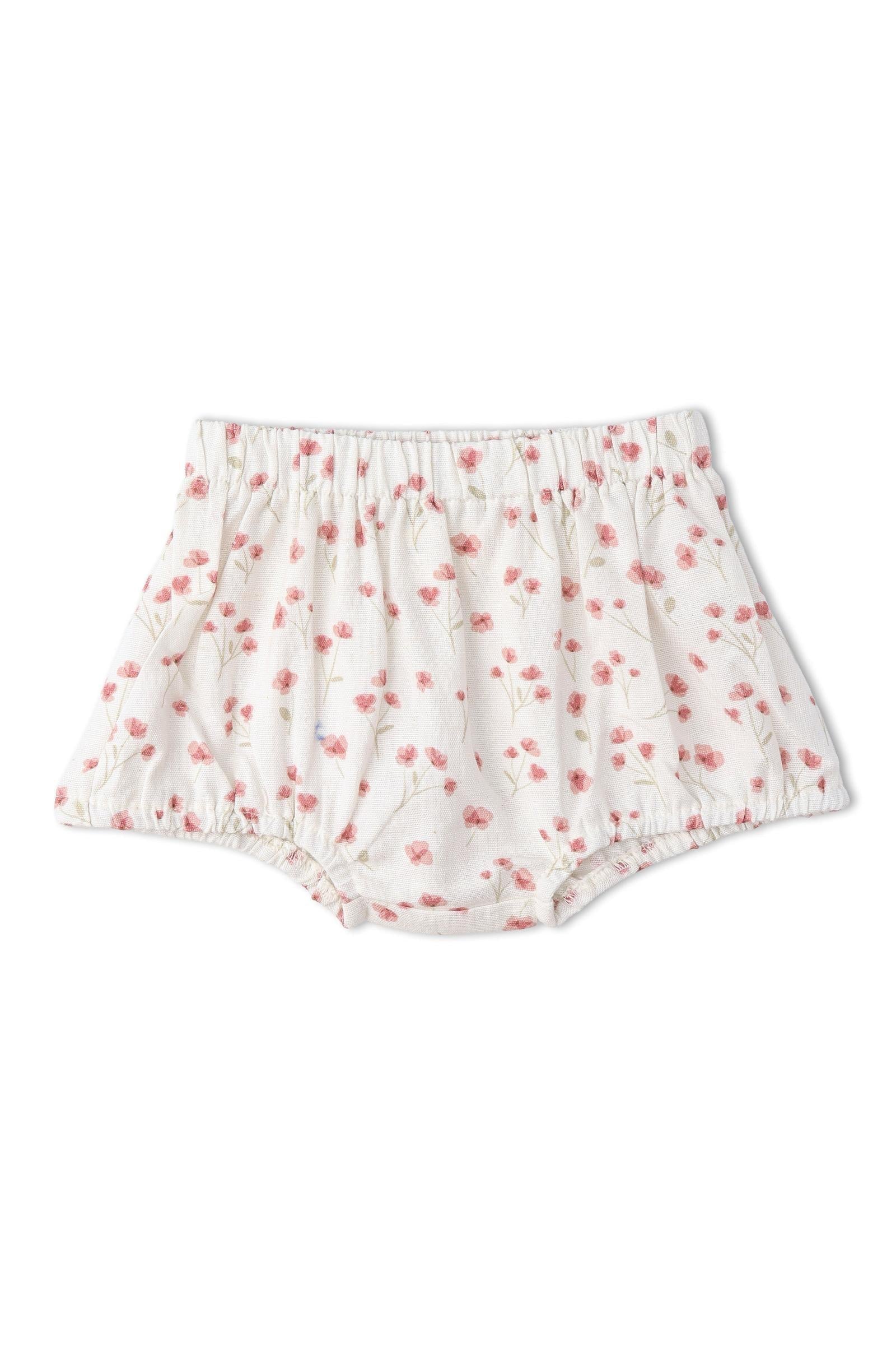 Organic Scalloped Top & Bloomers Set - Pink  Bloom
