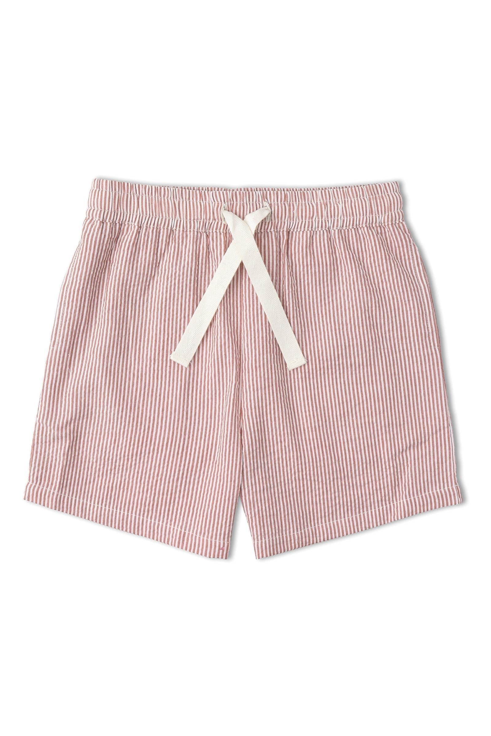 Organic Shirt & Shorts Set - Coral Stripes
