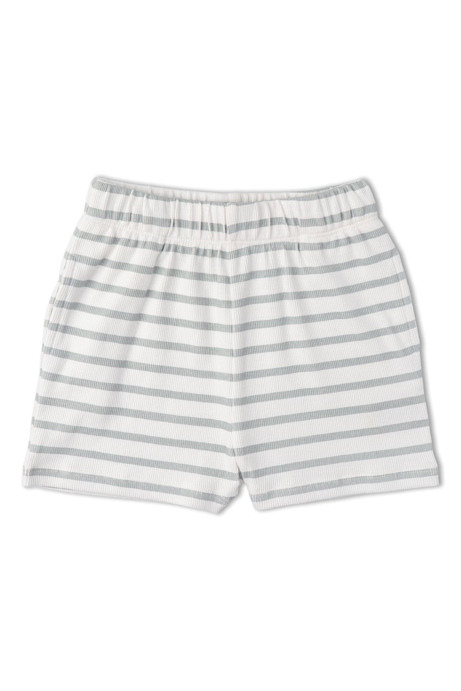 Organic Tank Top & Shorts Set - Fog Stripes