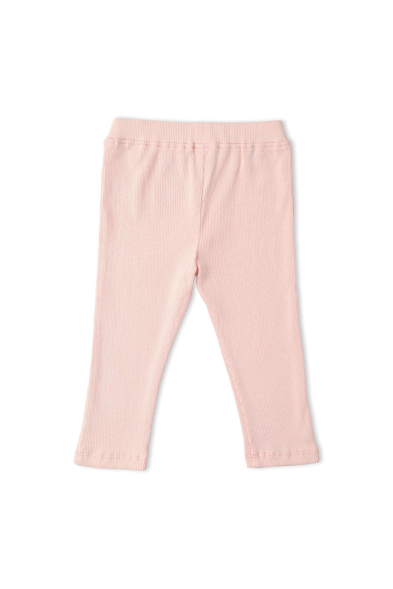 Organic Lace Collar Onesie & Tights Set - Blush