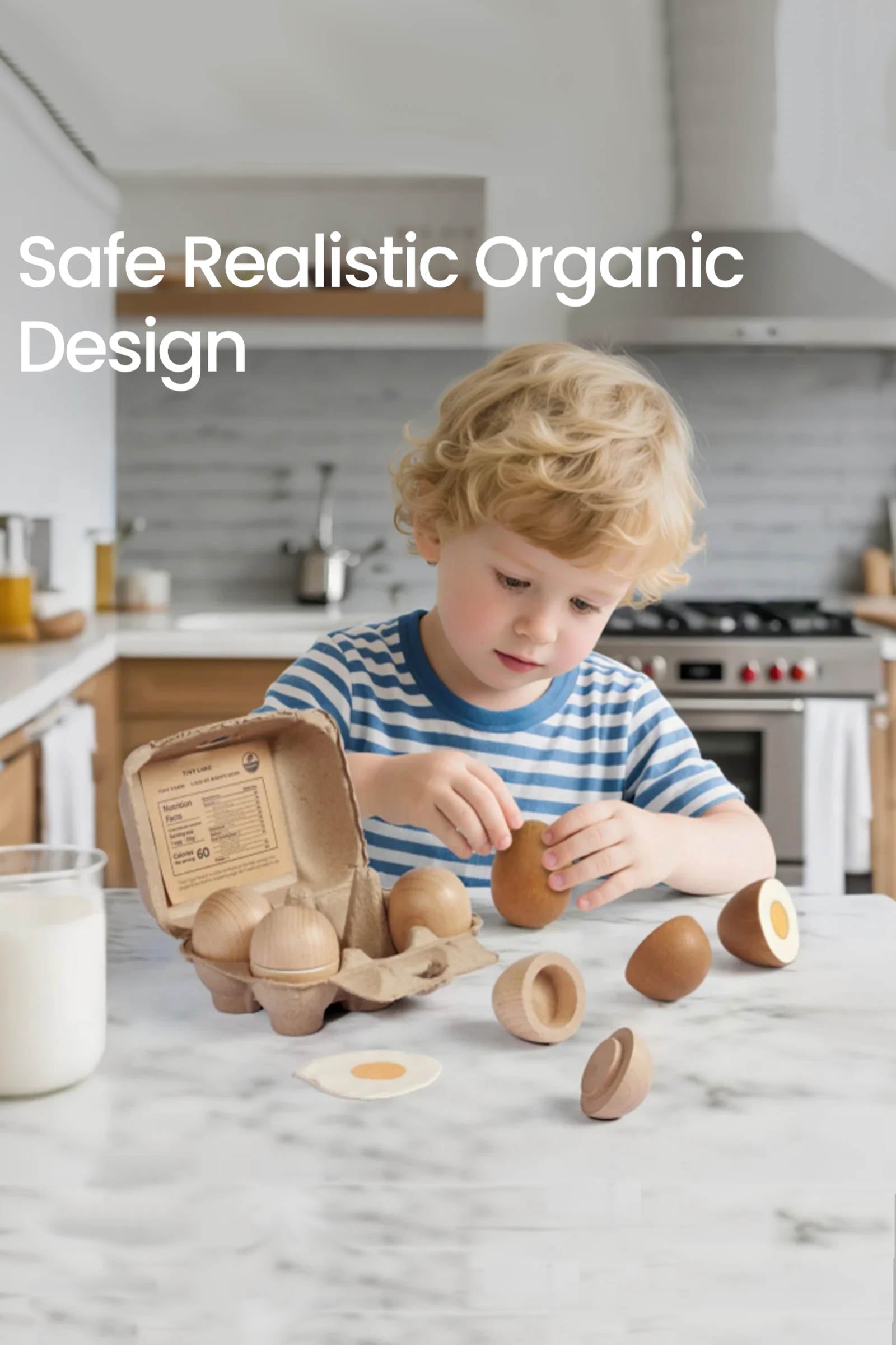 Organic Wooden Eggs Play Food set for Kids