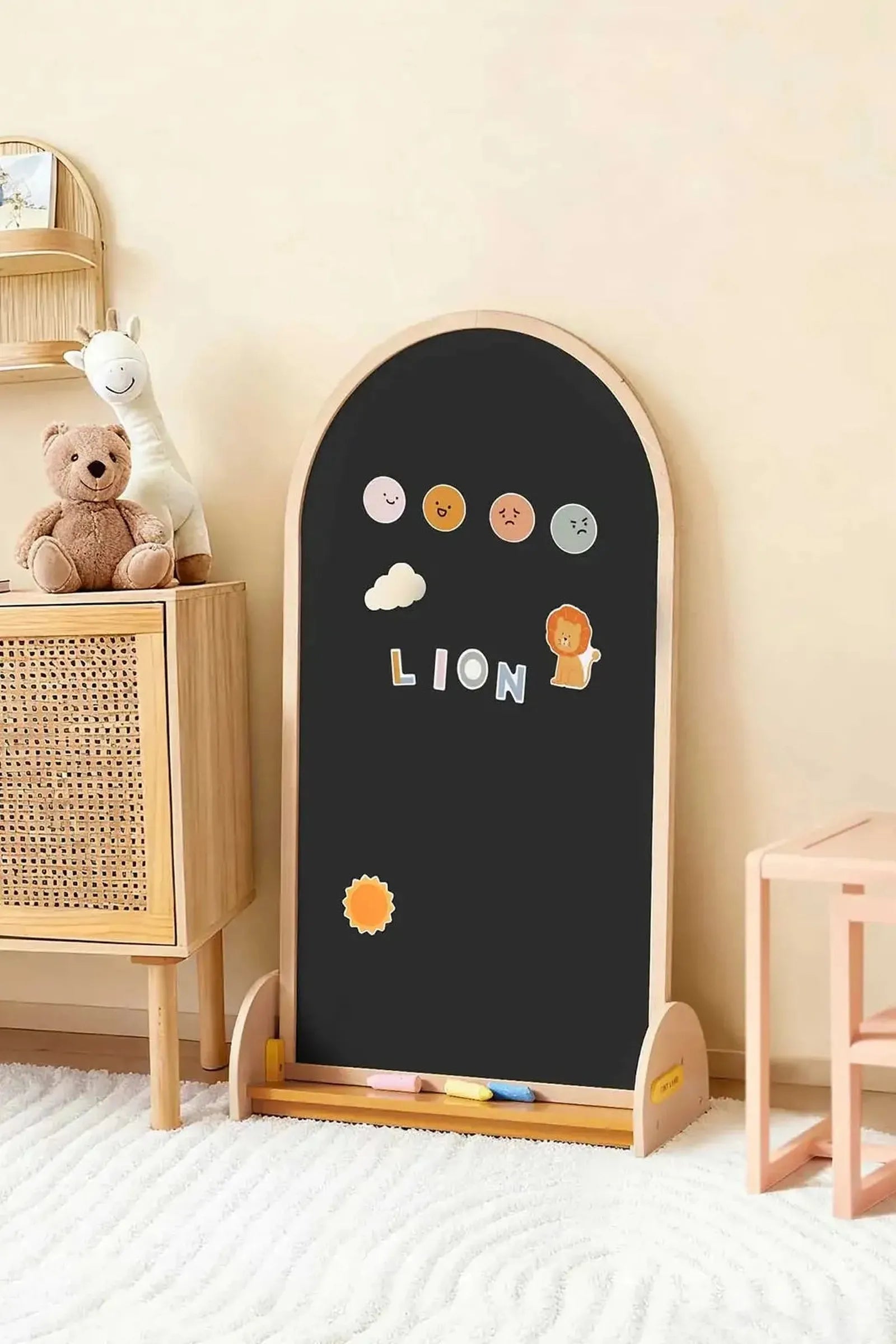 2-in-1 Double-Sided Arched Magnet Chalkboard