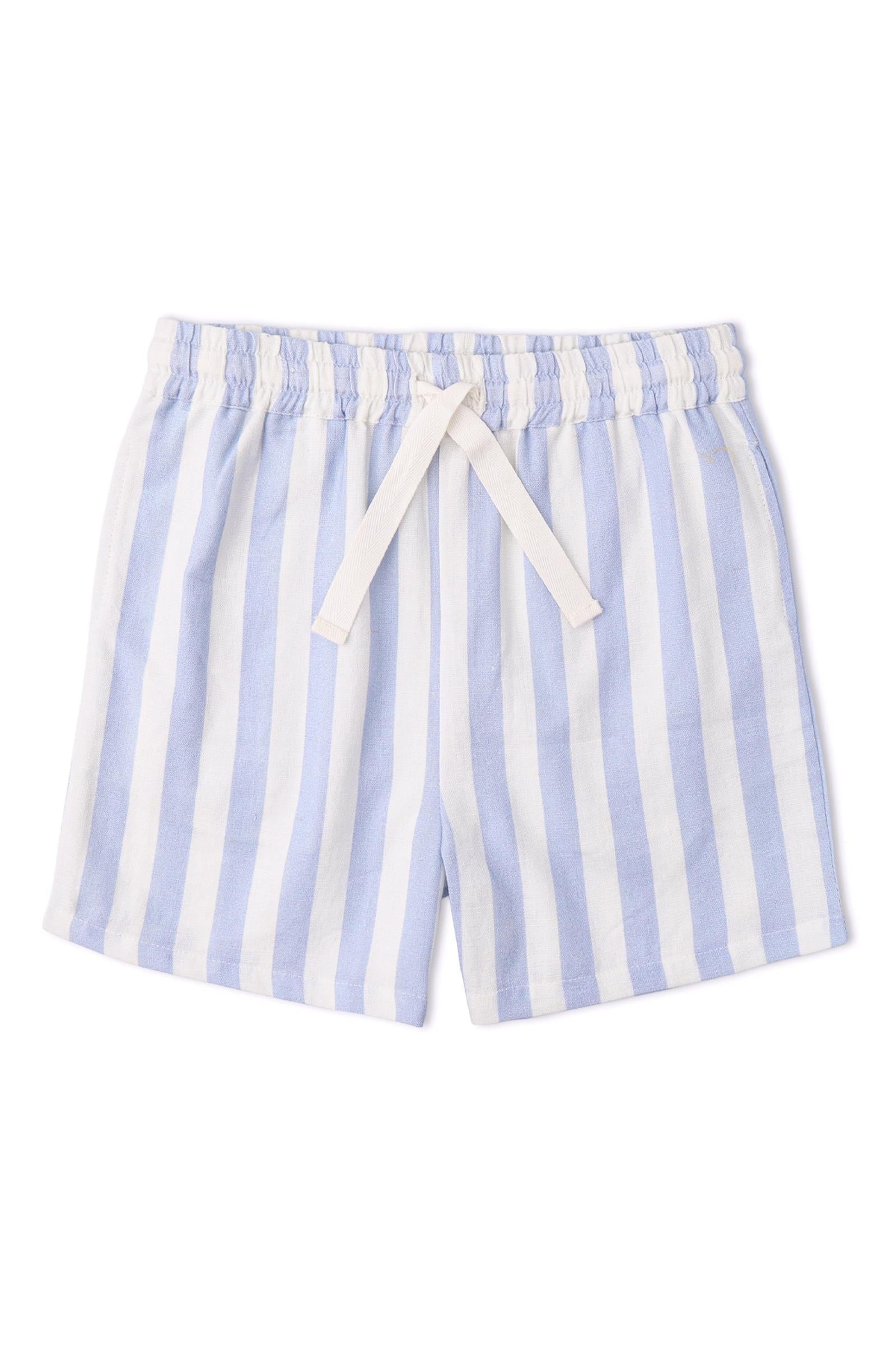 Organic Shirt & Shorts Set - Blue Stripes