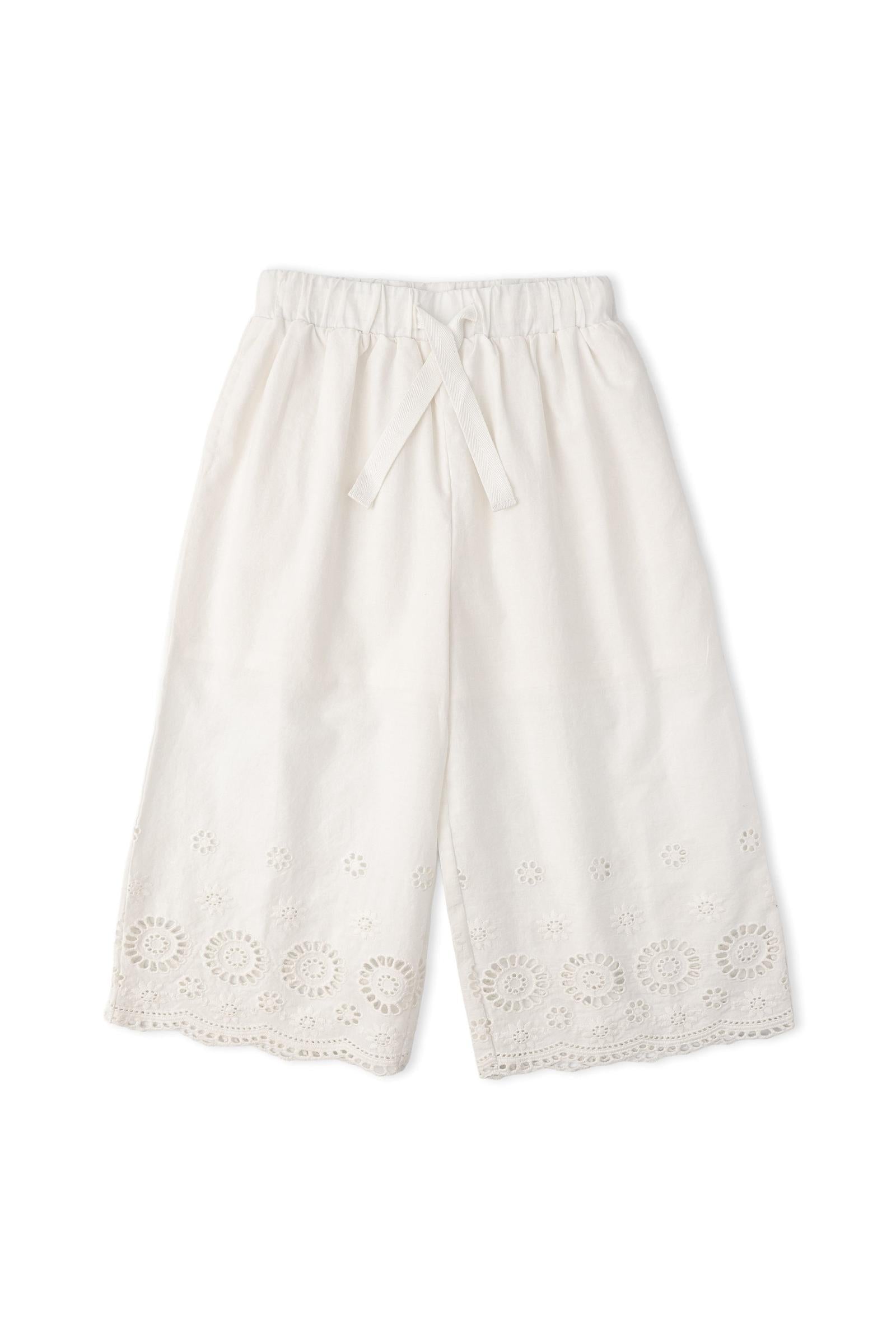 Organic Eyelet Top And Pant Set - Ivory Eyelet