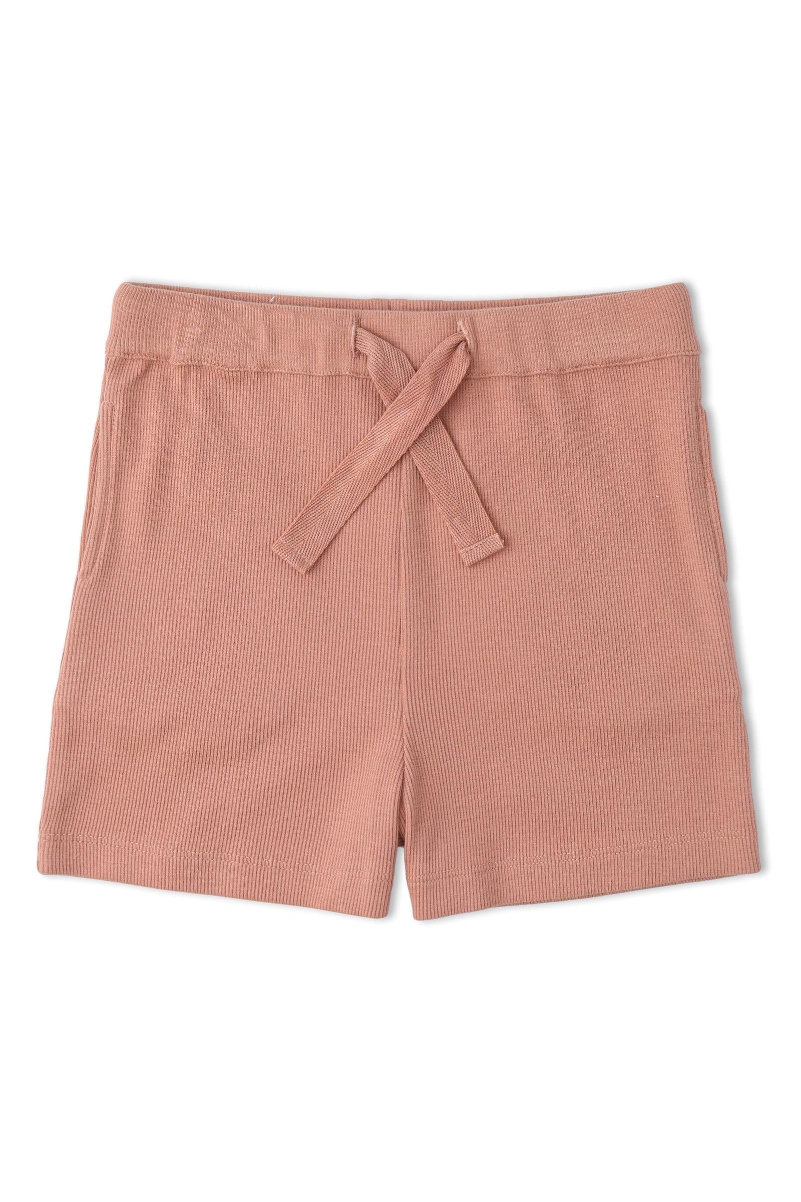 Organic Collar Tee & Shorts Set - Terra Stripes