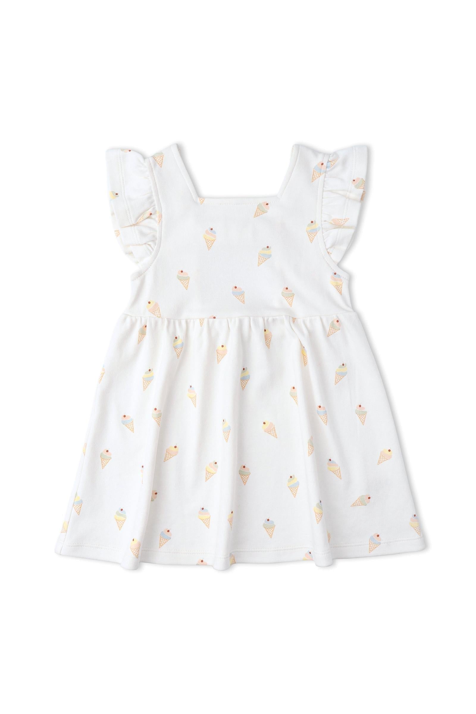 Organic Cutout Back Dress - Ice Cream