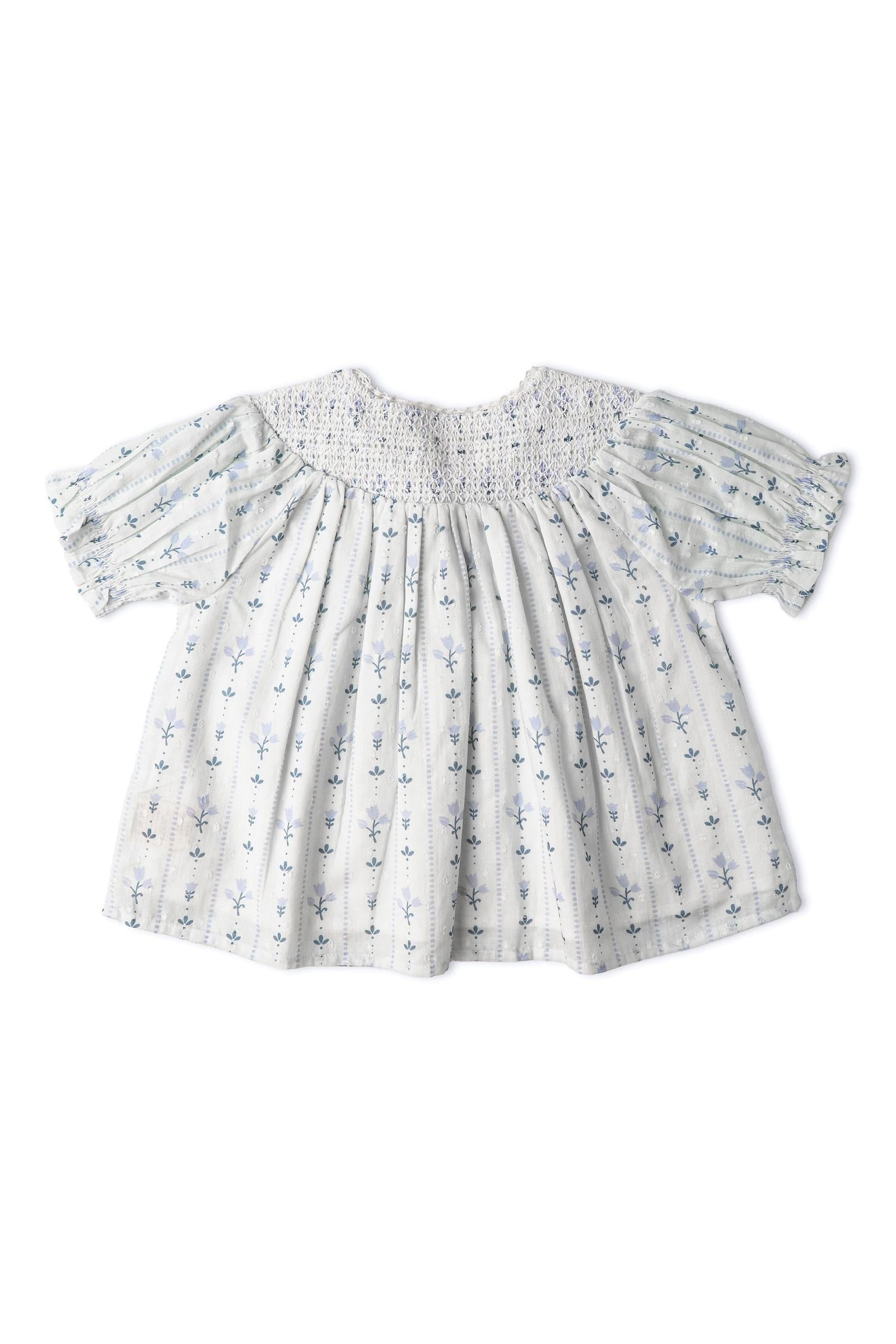 Organic Smocked Top & Shorts Set - Blue Vines