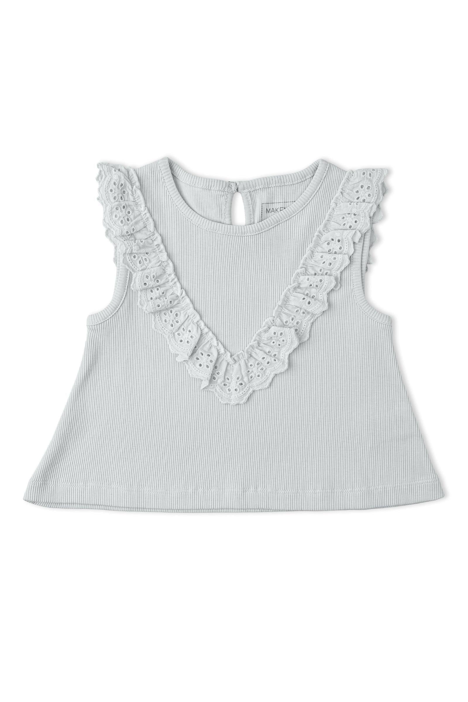 Organic Ruffle Top & Shorts Set - Fog