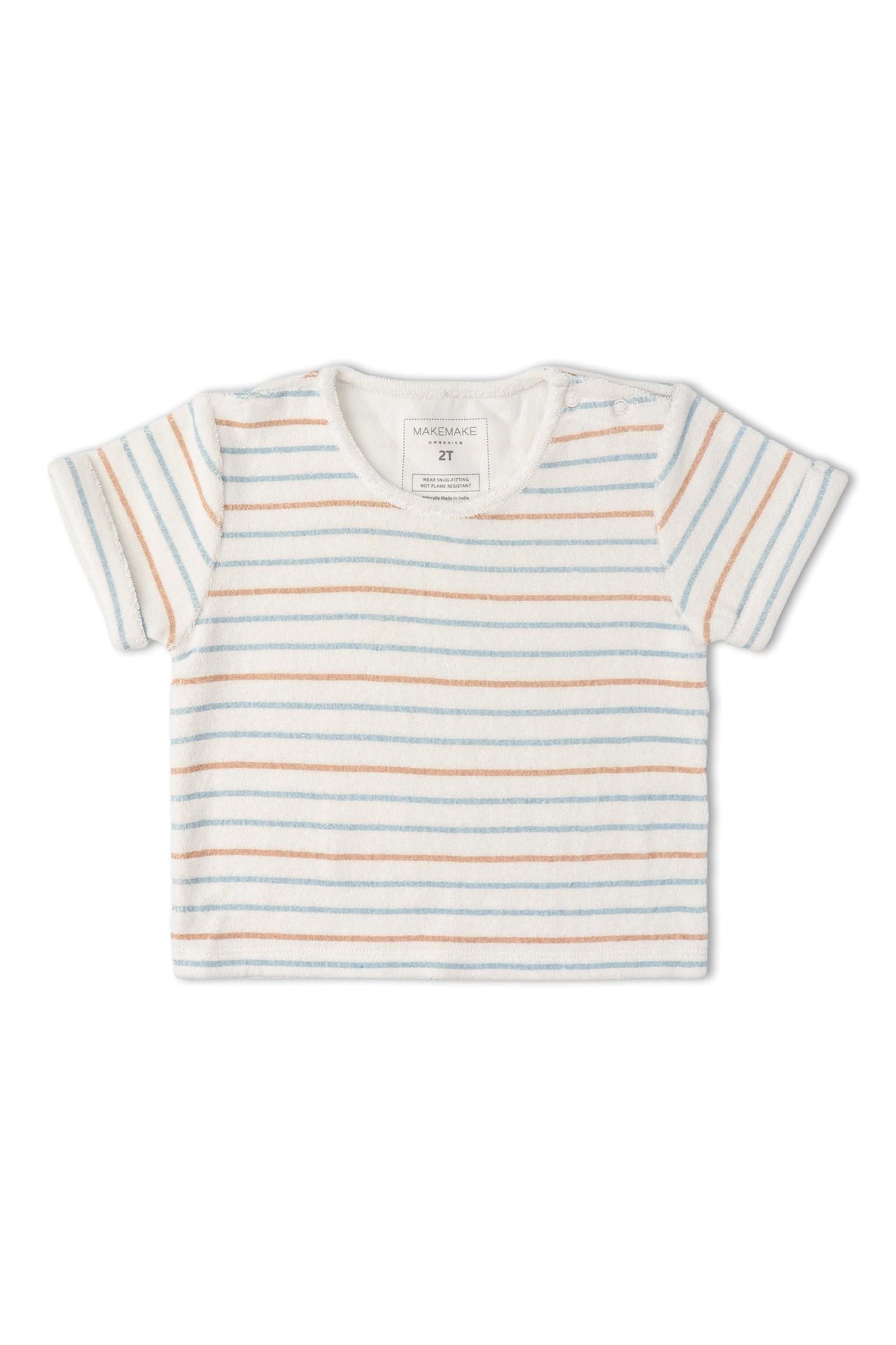 Organic Terry Tee & Shorts Set - Cabana Stripes