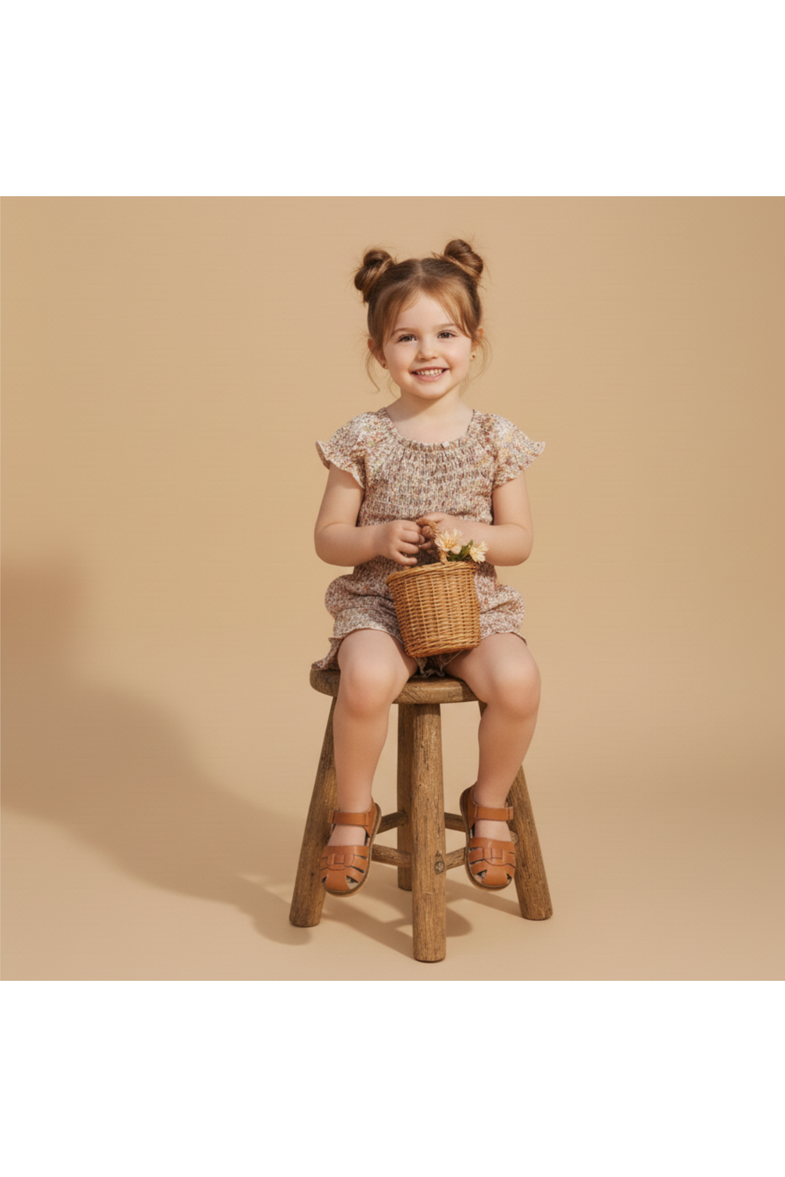 Organic Smocked Jumpsuit - Pastel Bloom