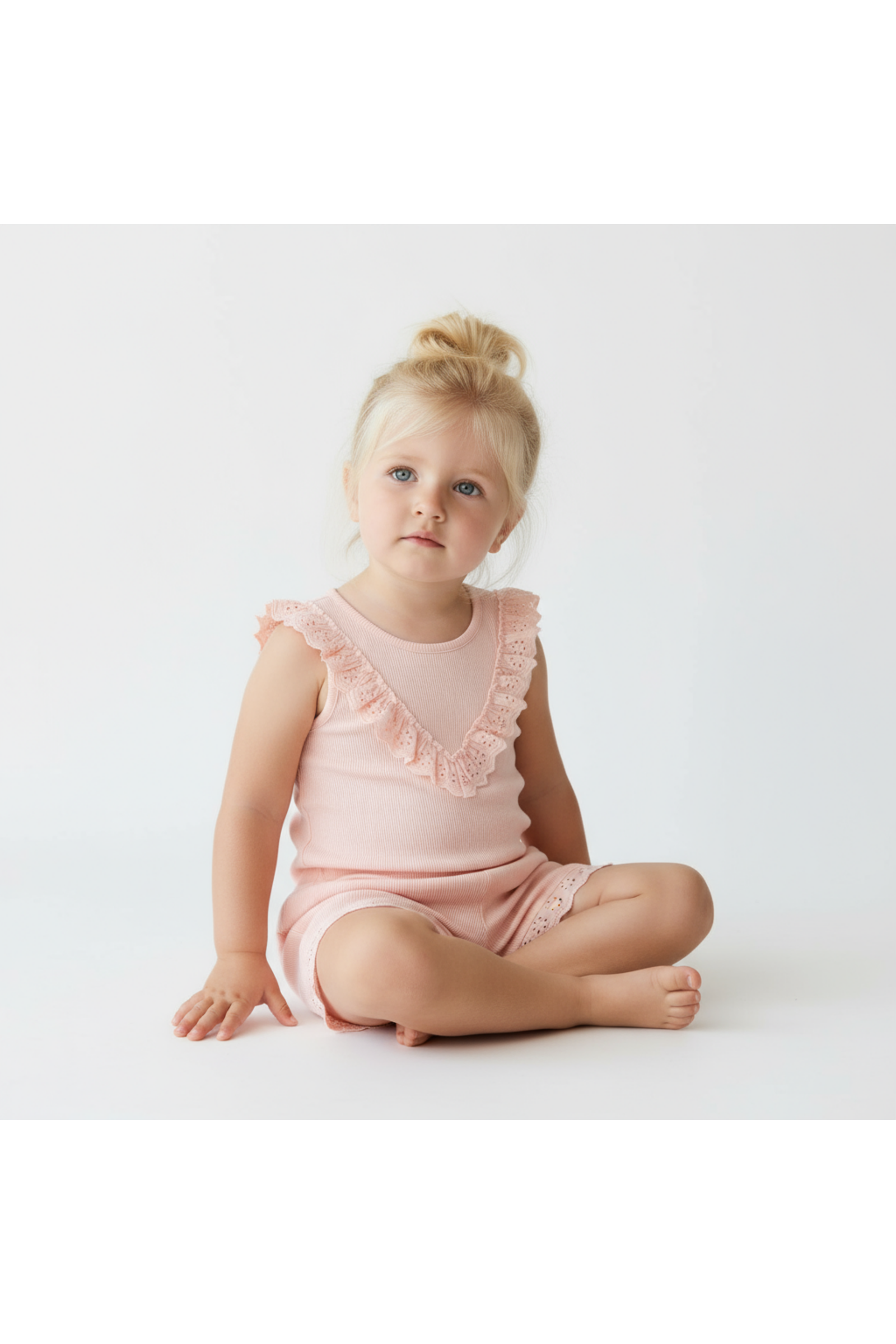 Organic Ruffle Top & Shorts Set - Blush