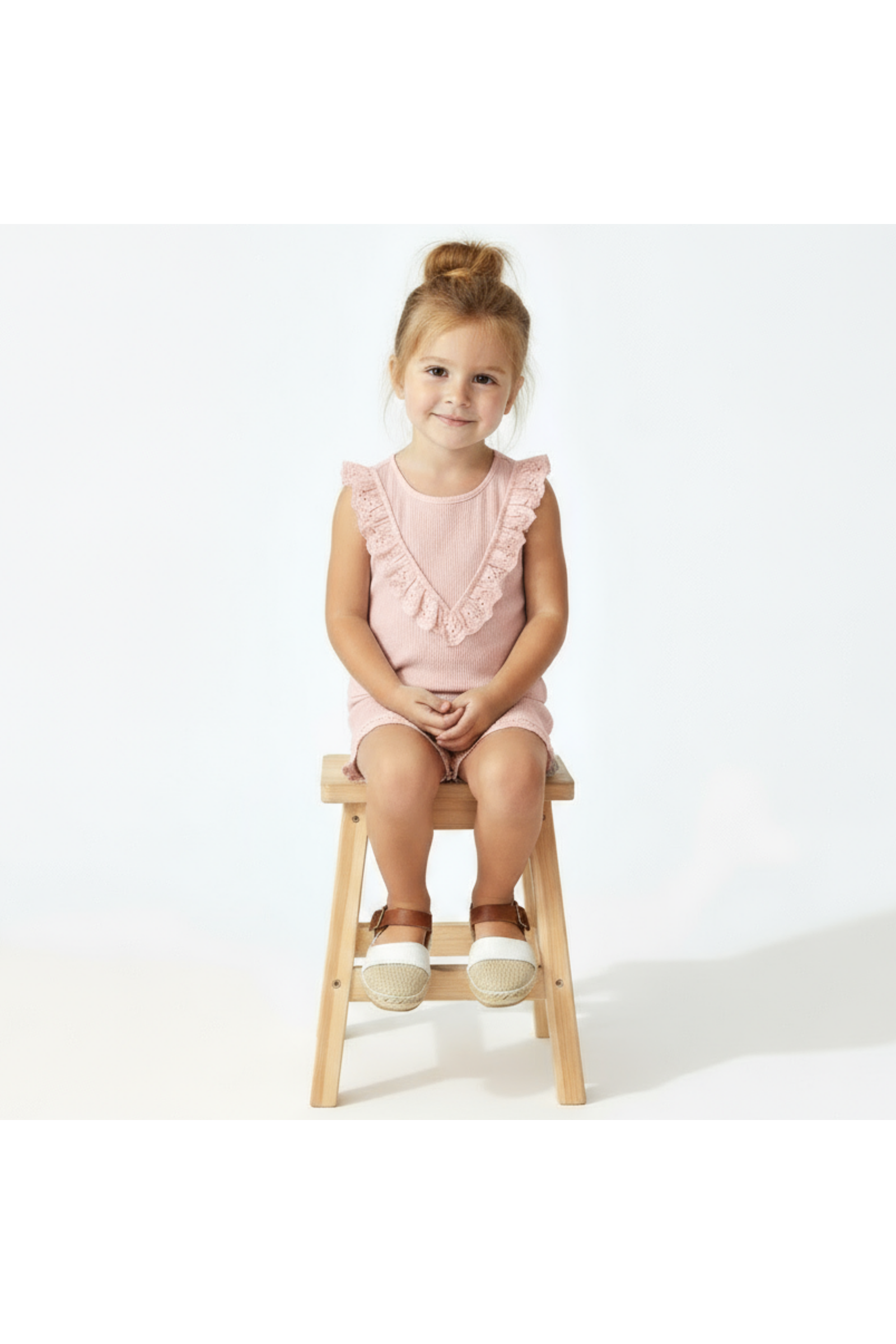 Organic Ruffle Top & Shorts Set - Blush