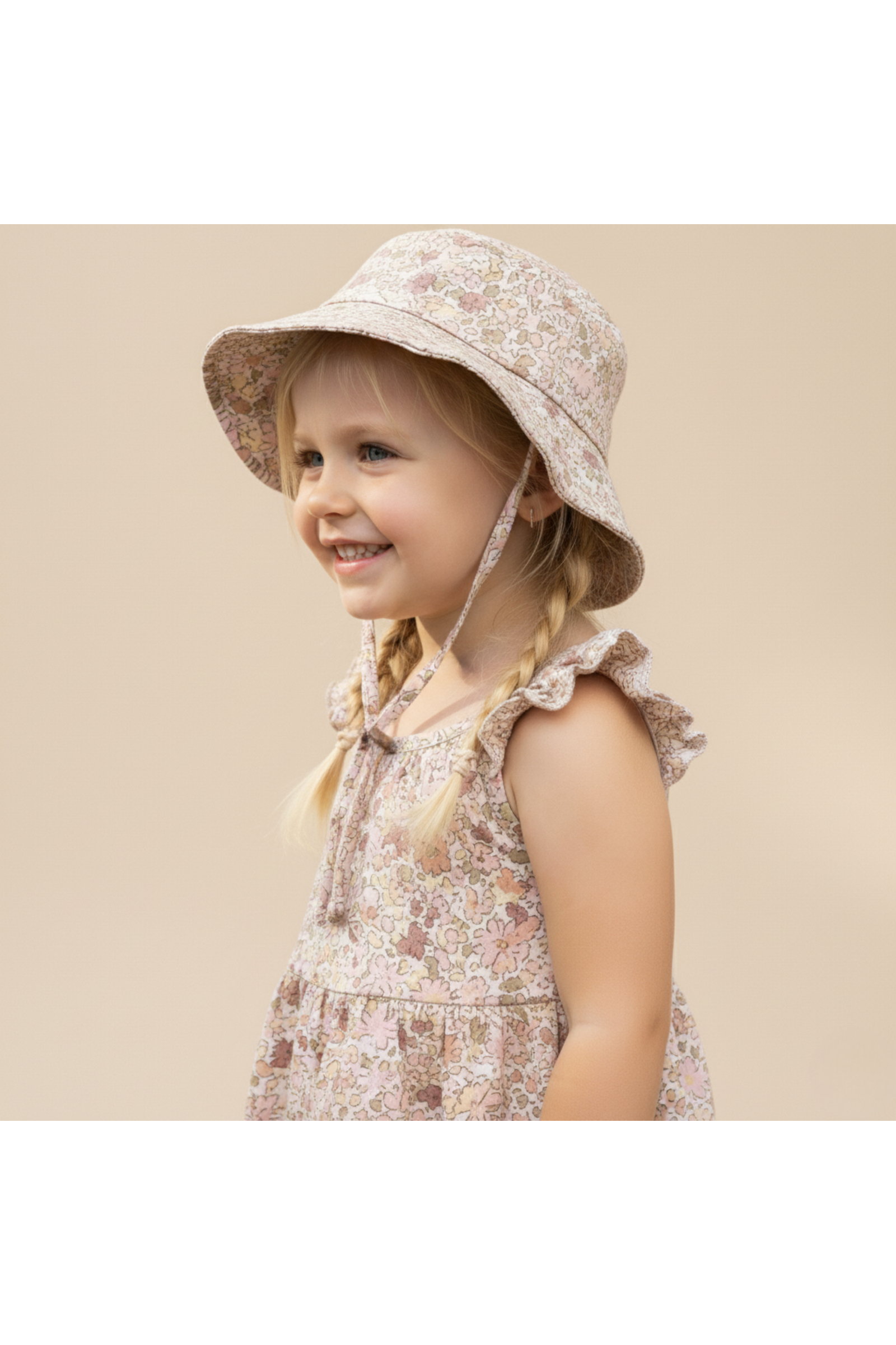 Organic Bucket Sun Hat - Pastel Bloom