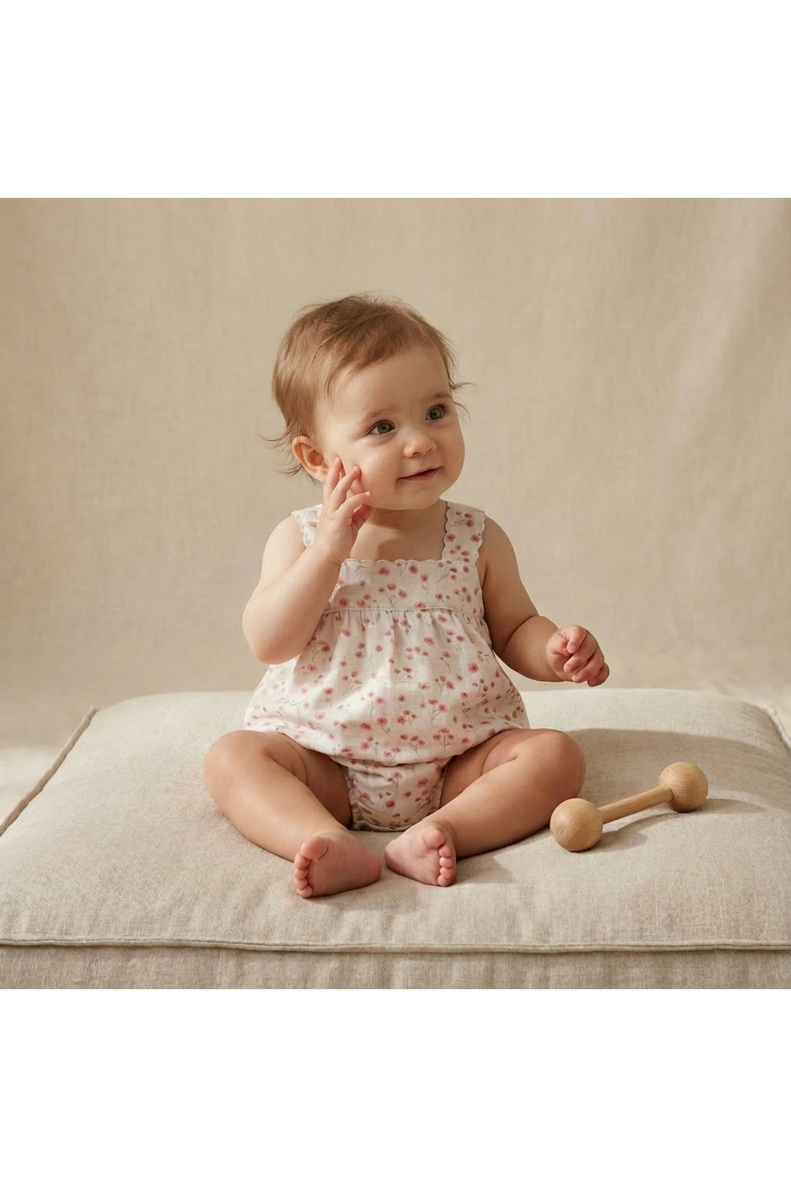 Organic Scalloped Top & Bloomers Set - Pink  Bloom