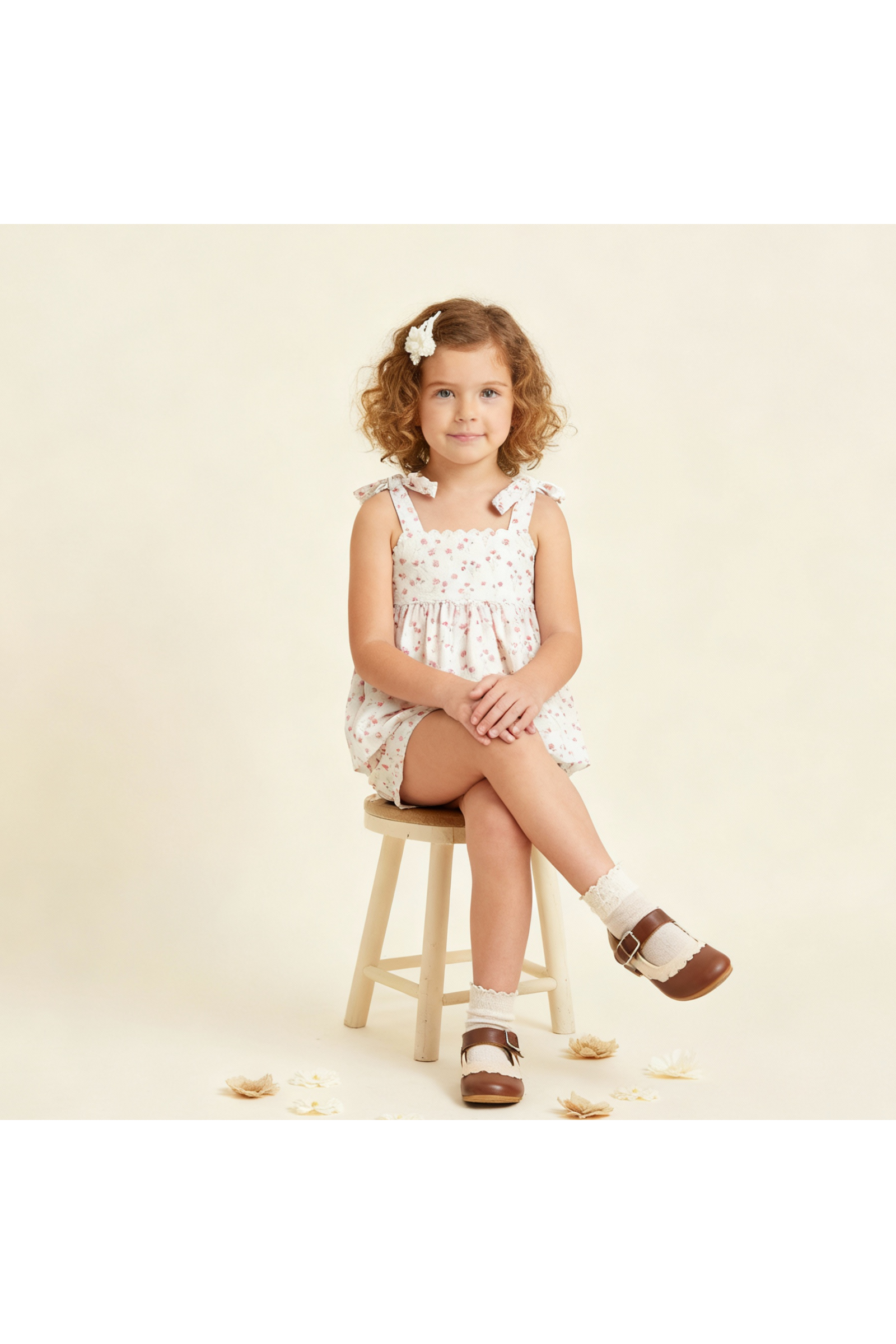 Organic Tie Up Top & Shorts Set - Pink  Bloom
