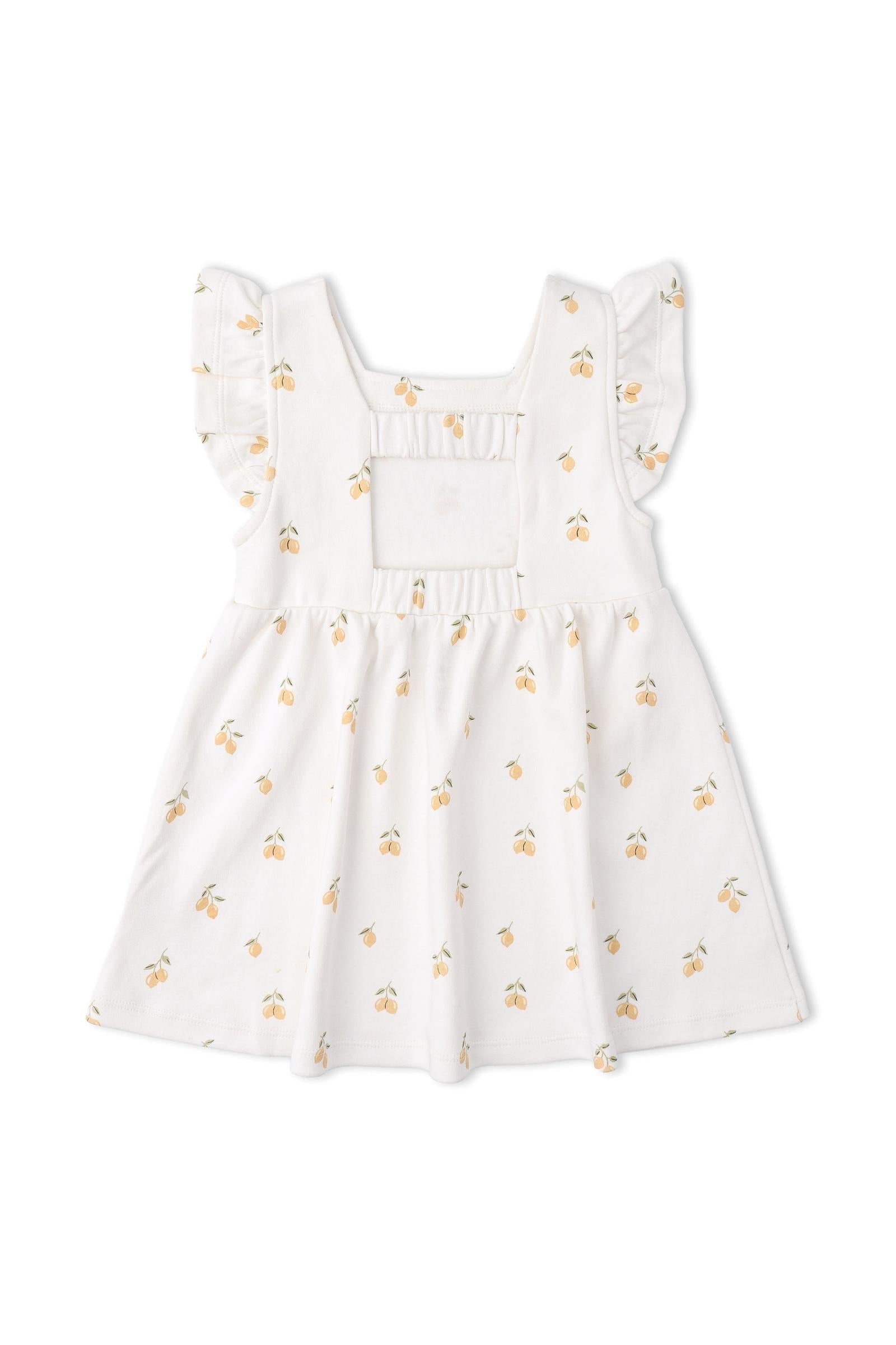 Organic Cutout Back Dress - Lemons