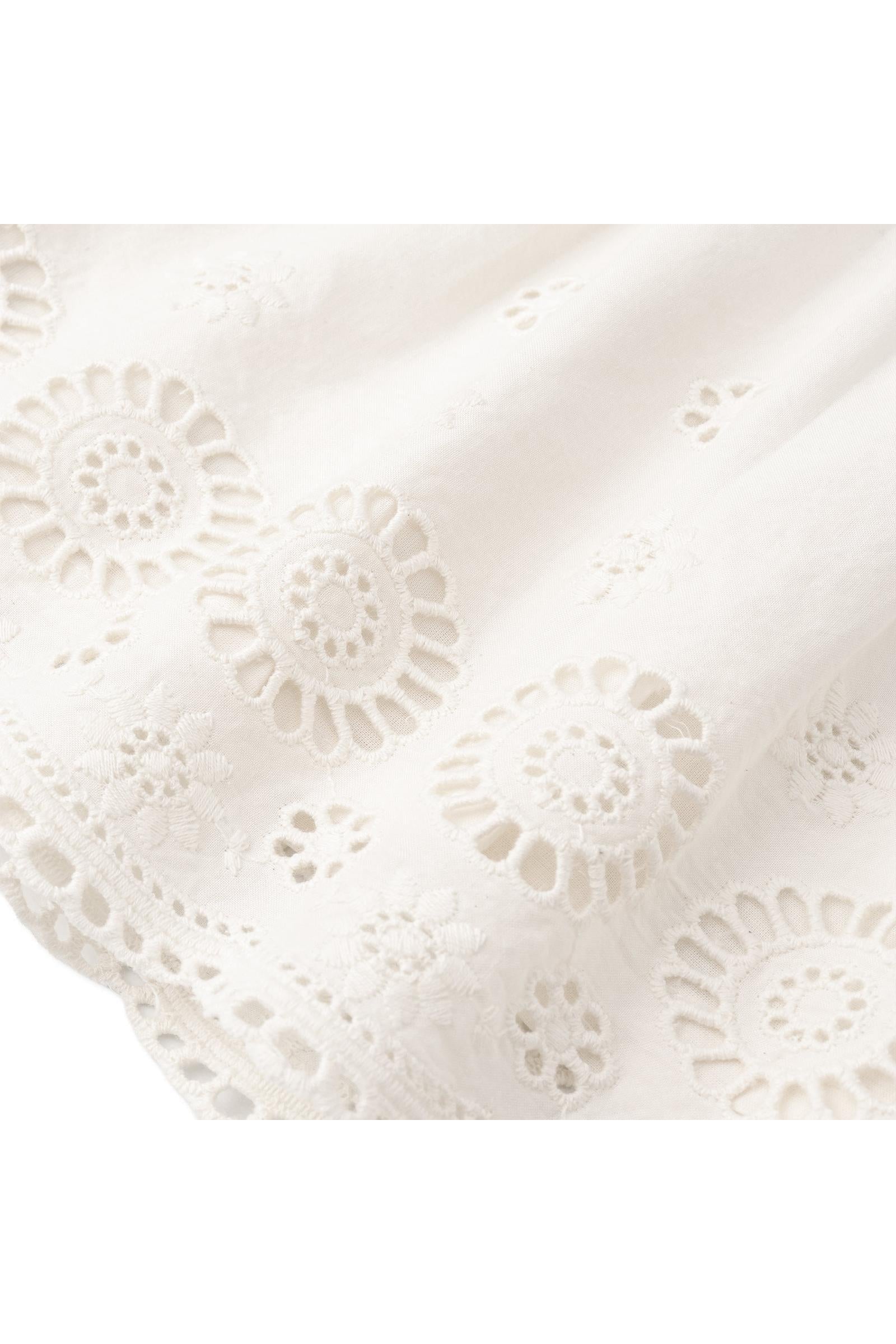Organic Eyelet Top And Pant Set - Ivory Eyelet