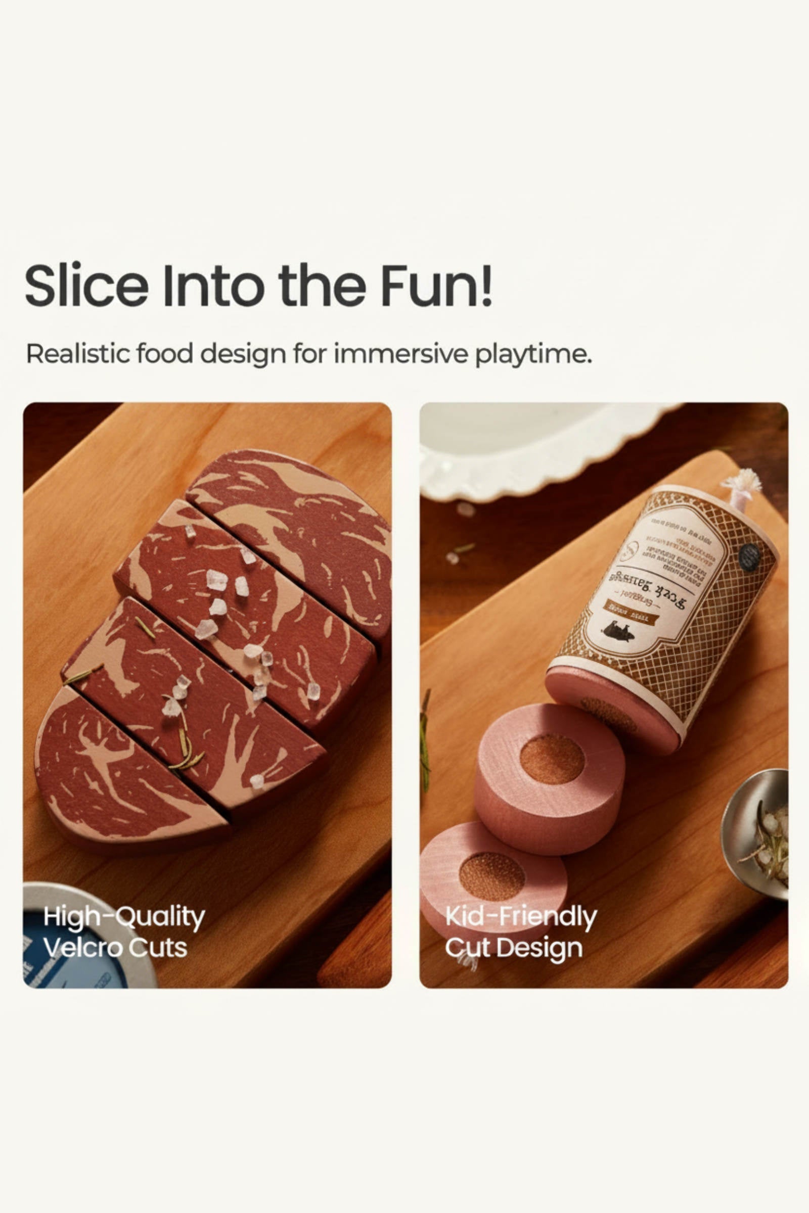 Organic Wooden Meat & Seafood Play Food Set