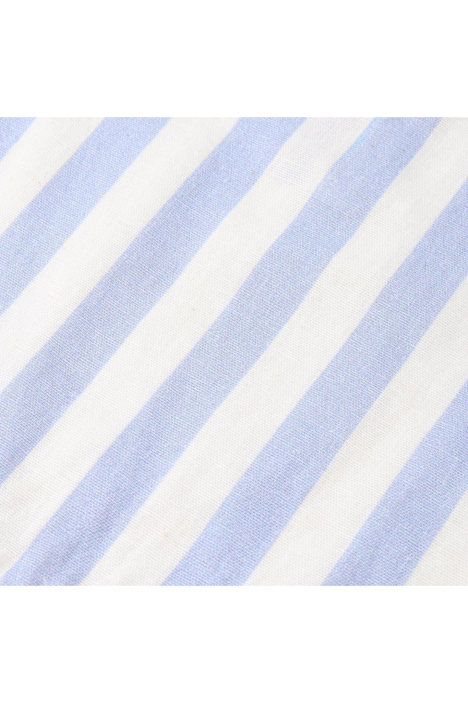 Organic Collared Romper - Blue Stripes