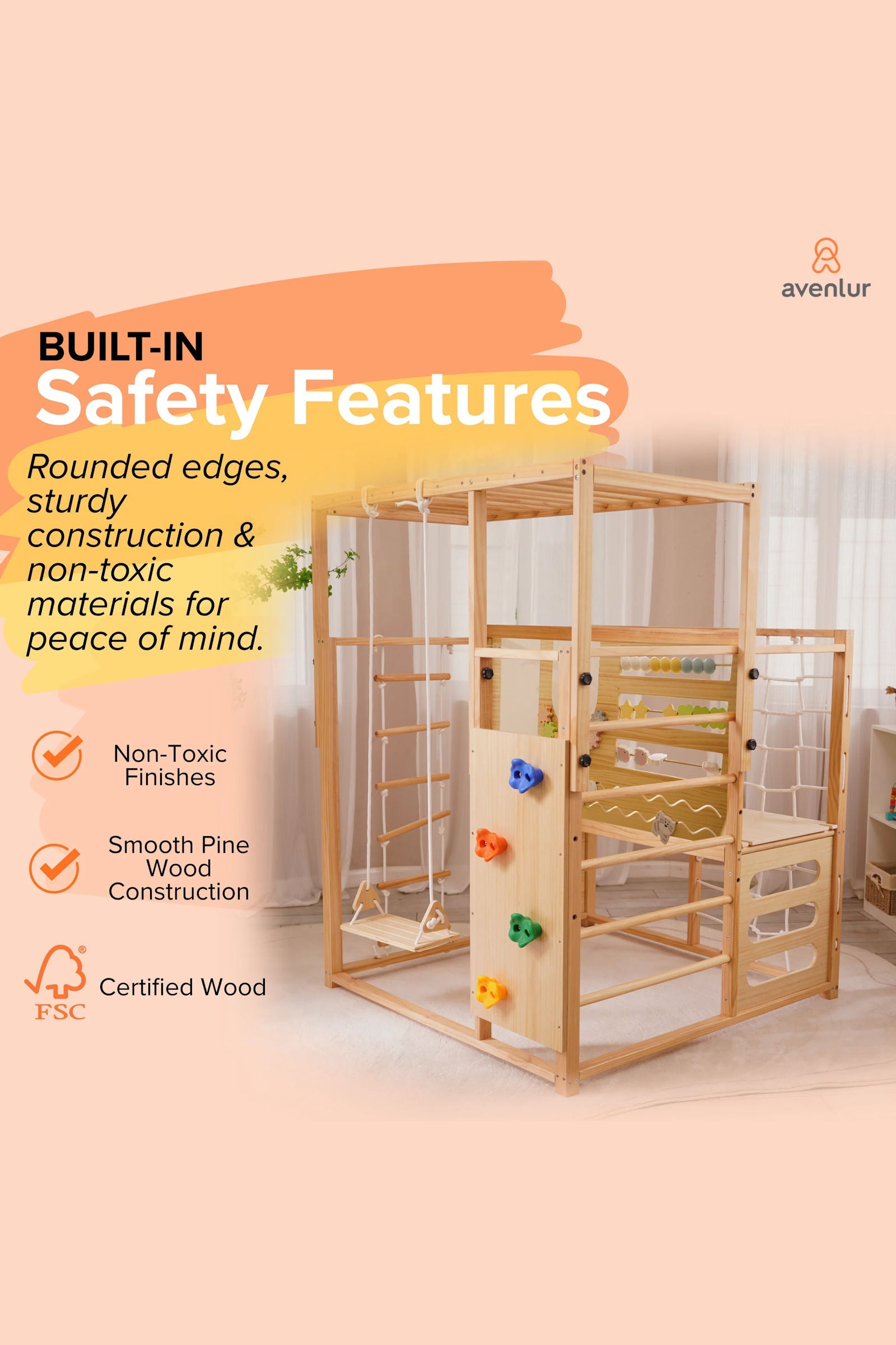 Alpine Adventure Play Gym, Indoor, Climber, Slide & Kids Activity Playset