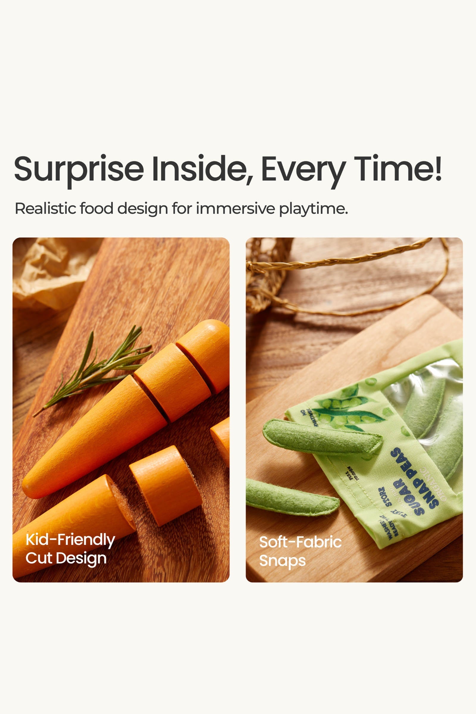 Organic Wooden Fruit & Vegetable Play Food Set