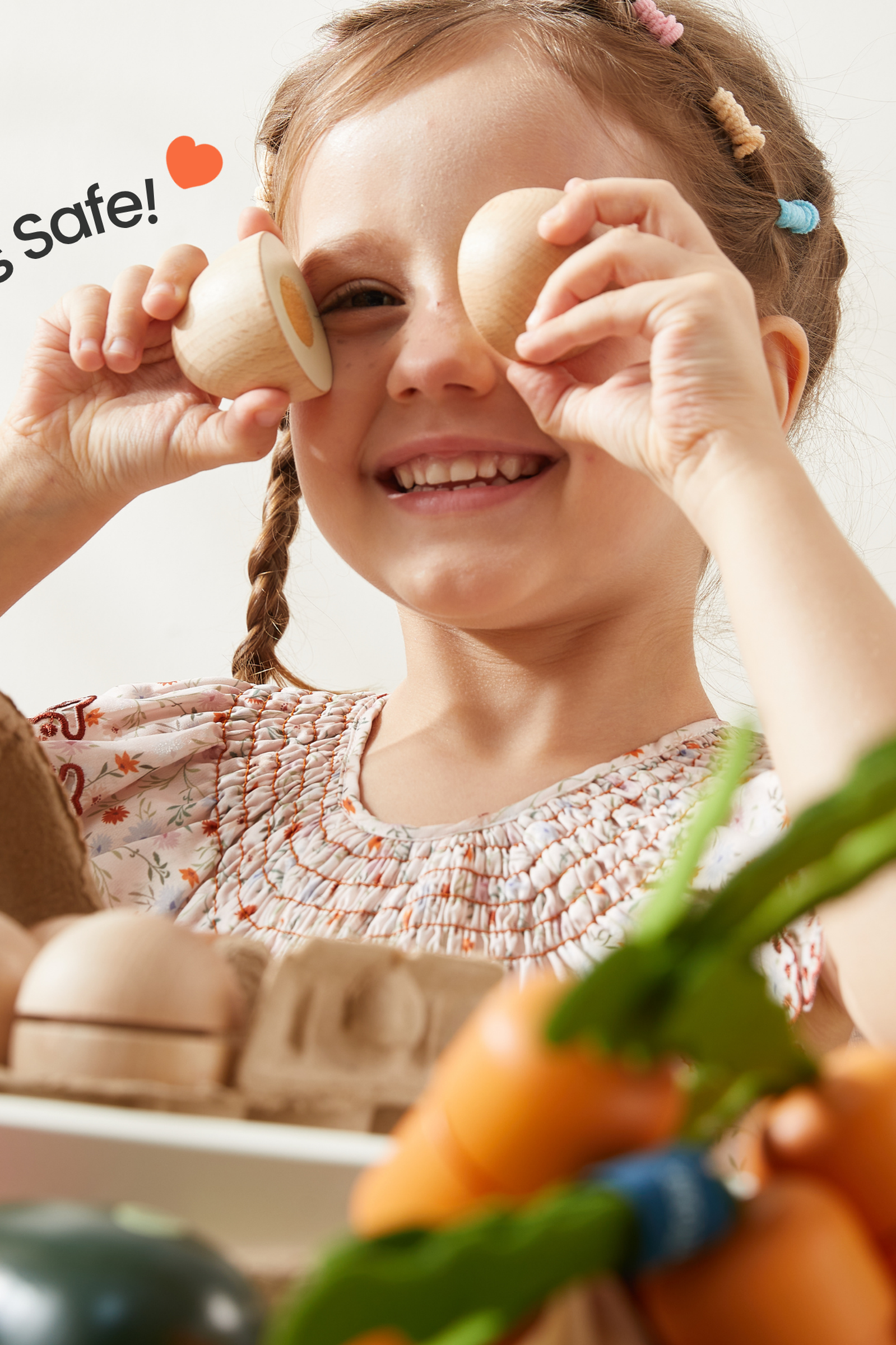 Organic Wooden Play Food Set Bundle | Meat, Dairy, Eggs, Fruits & Veggies