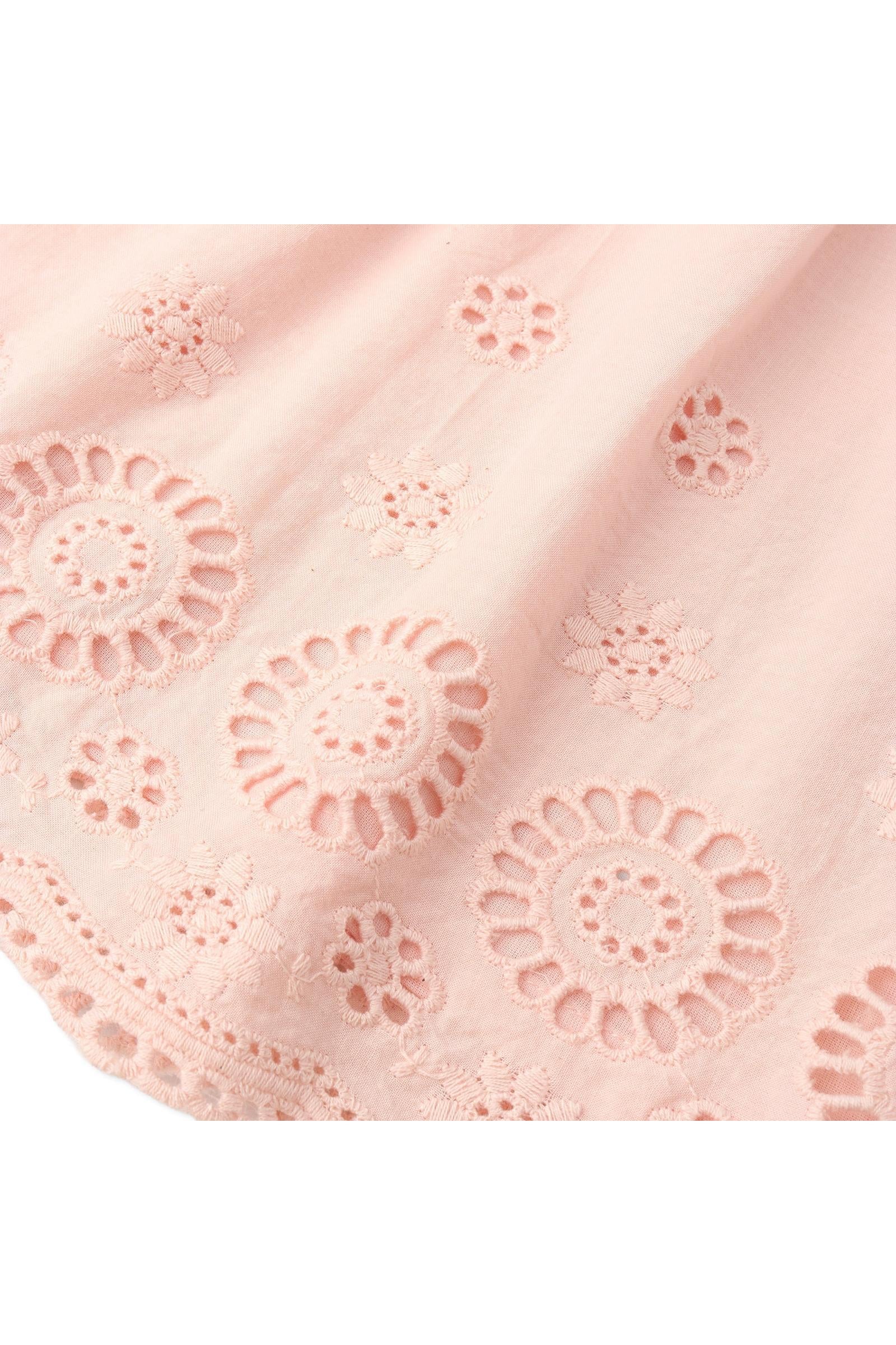 Organic Eyelet Top And Pant Set - Blush Eyelet