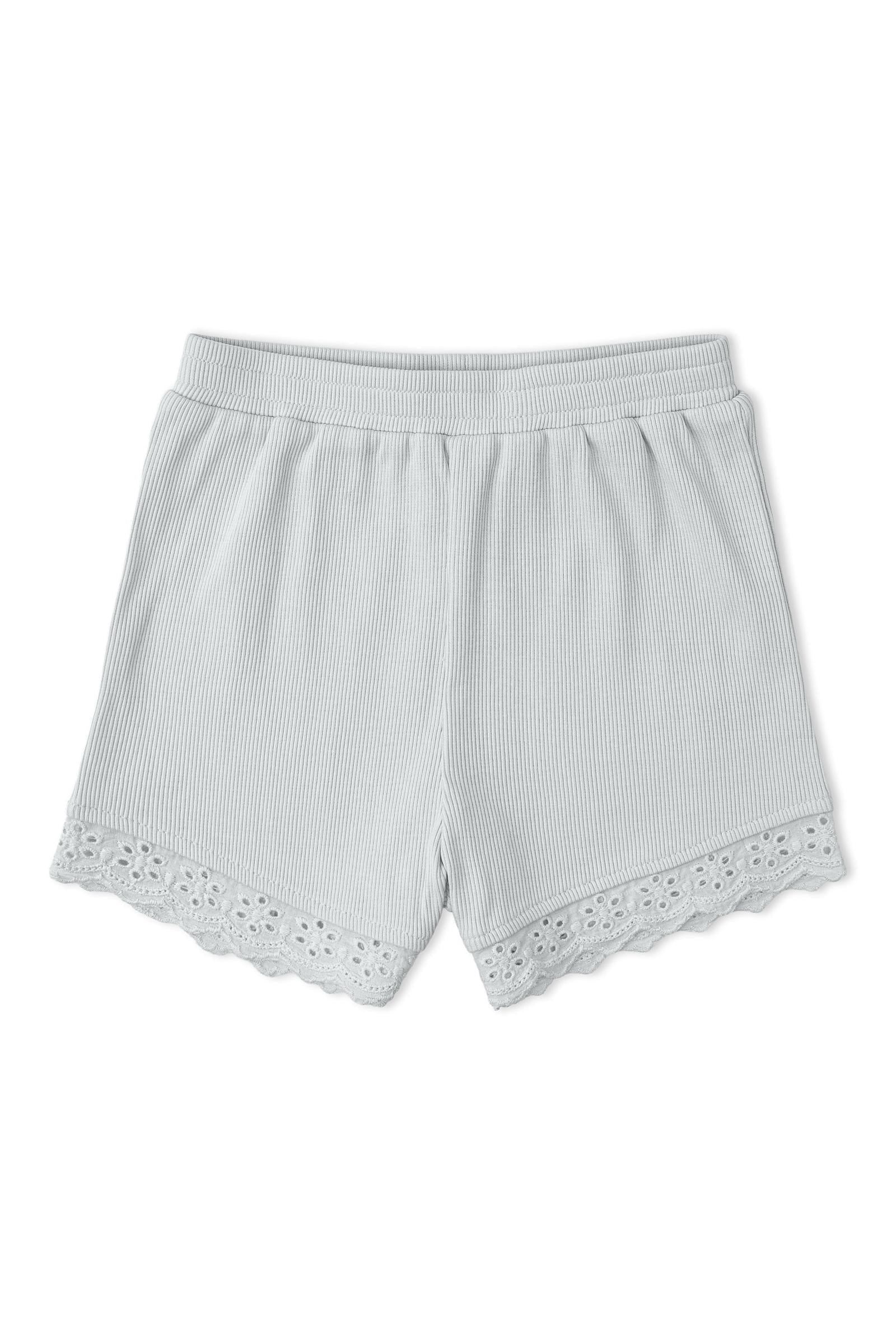 Organic Ruffle Top & Shorts Set - Fog