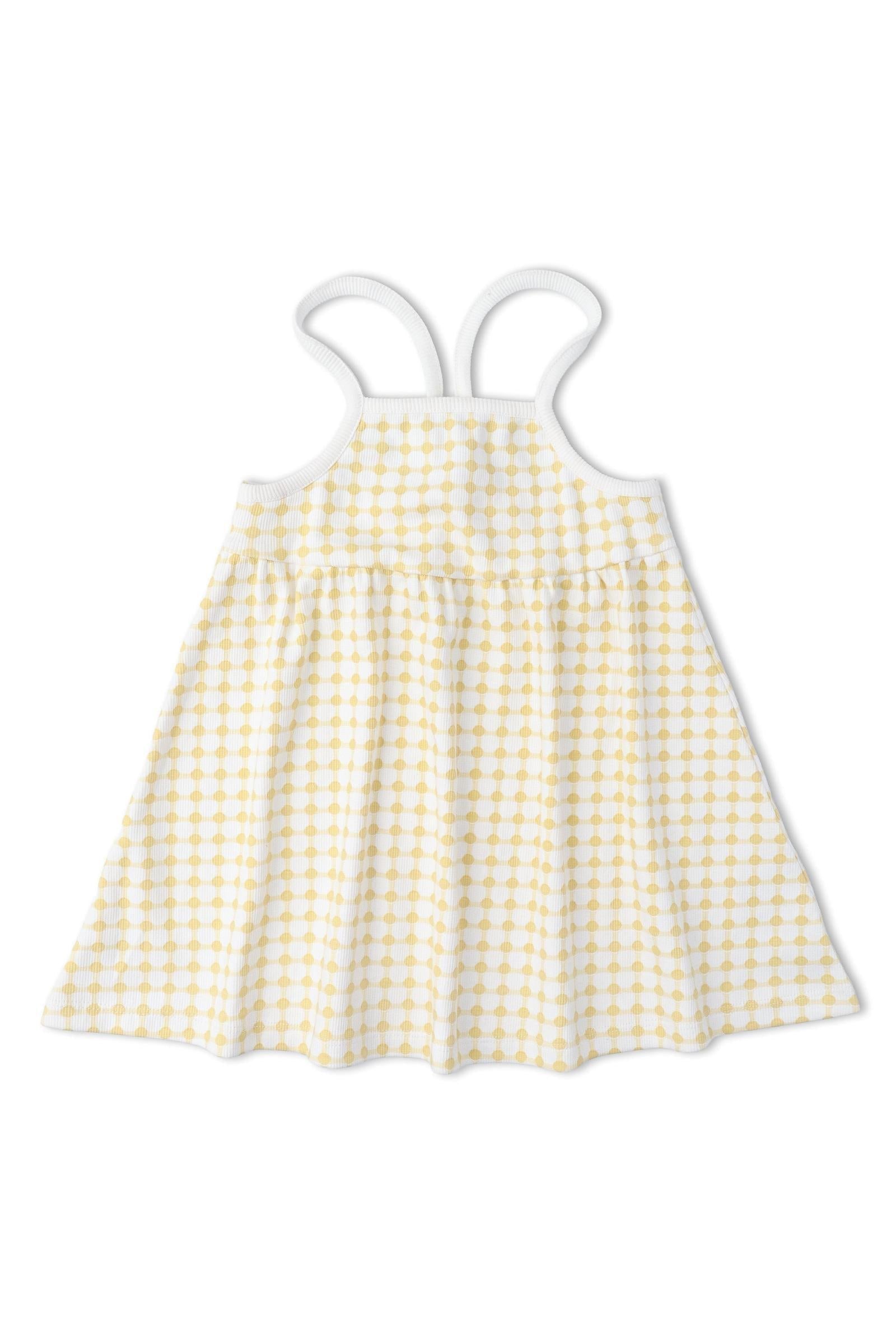 Organic Tie-Back Strap Dress - Dotty Gingham