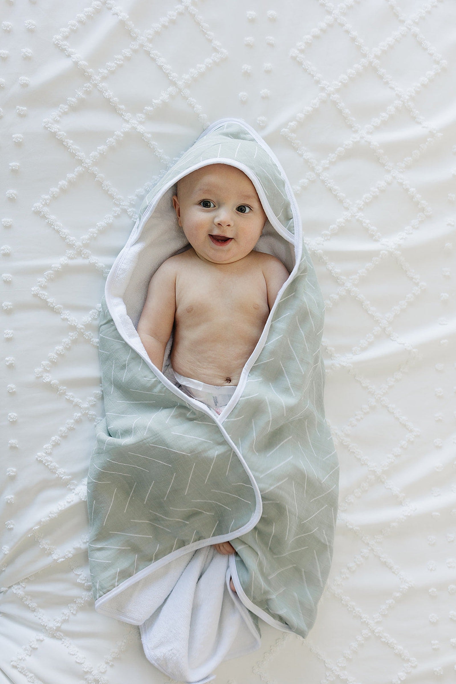 Desert Sage Muslin Hooded Towel, 100% Cotton, Baby Essentials
