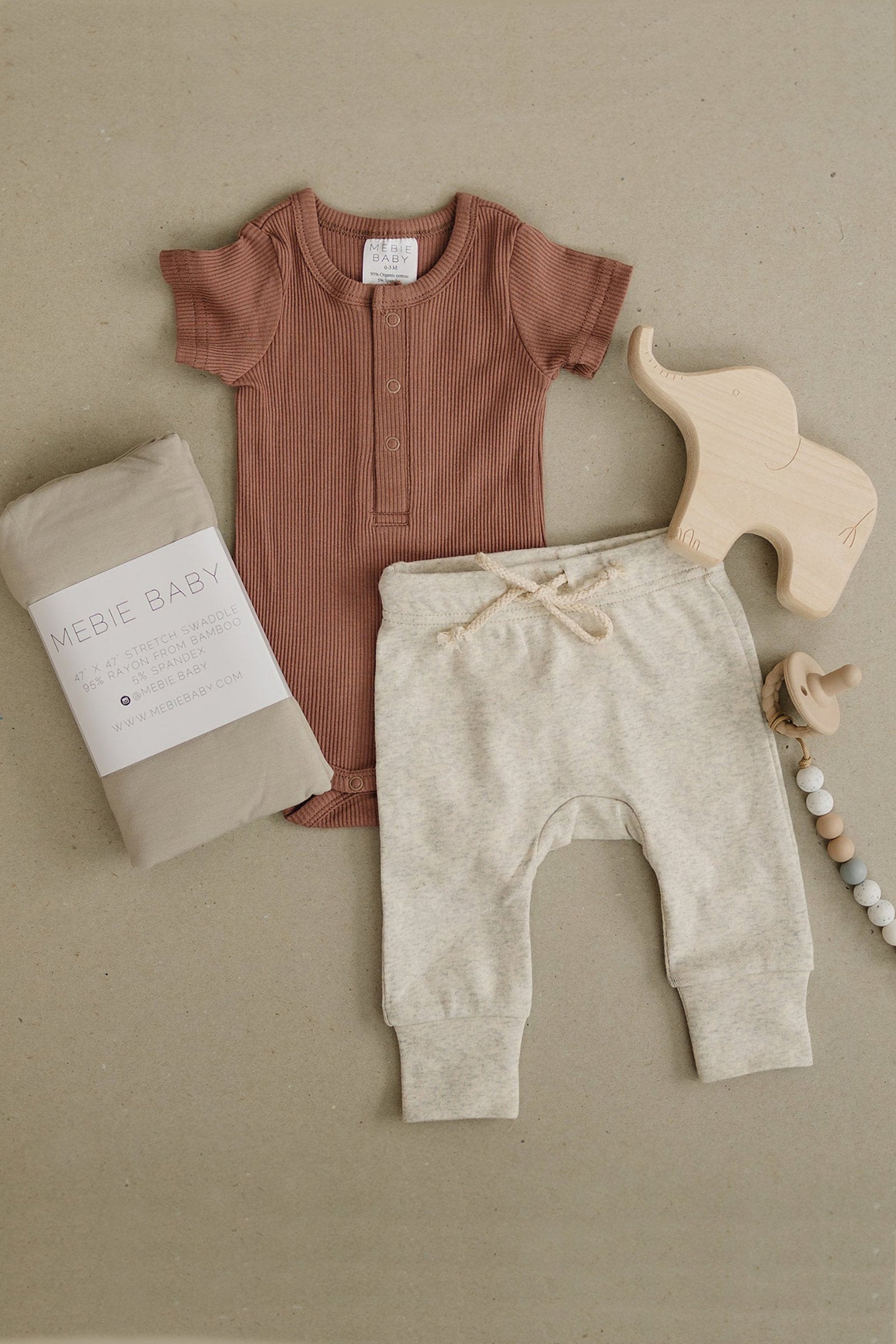 Dusty Rose Ribbed Snap Bodysuit, Baby Essentials, Organic Cotton