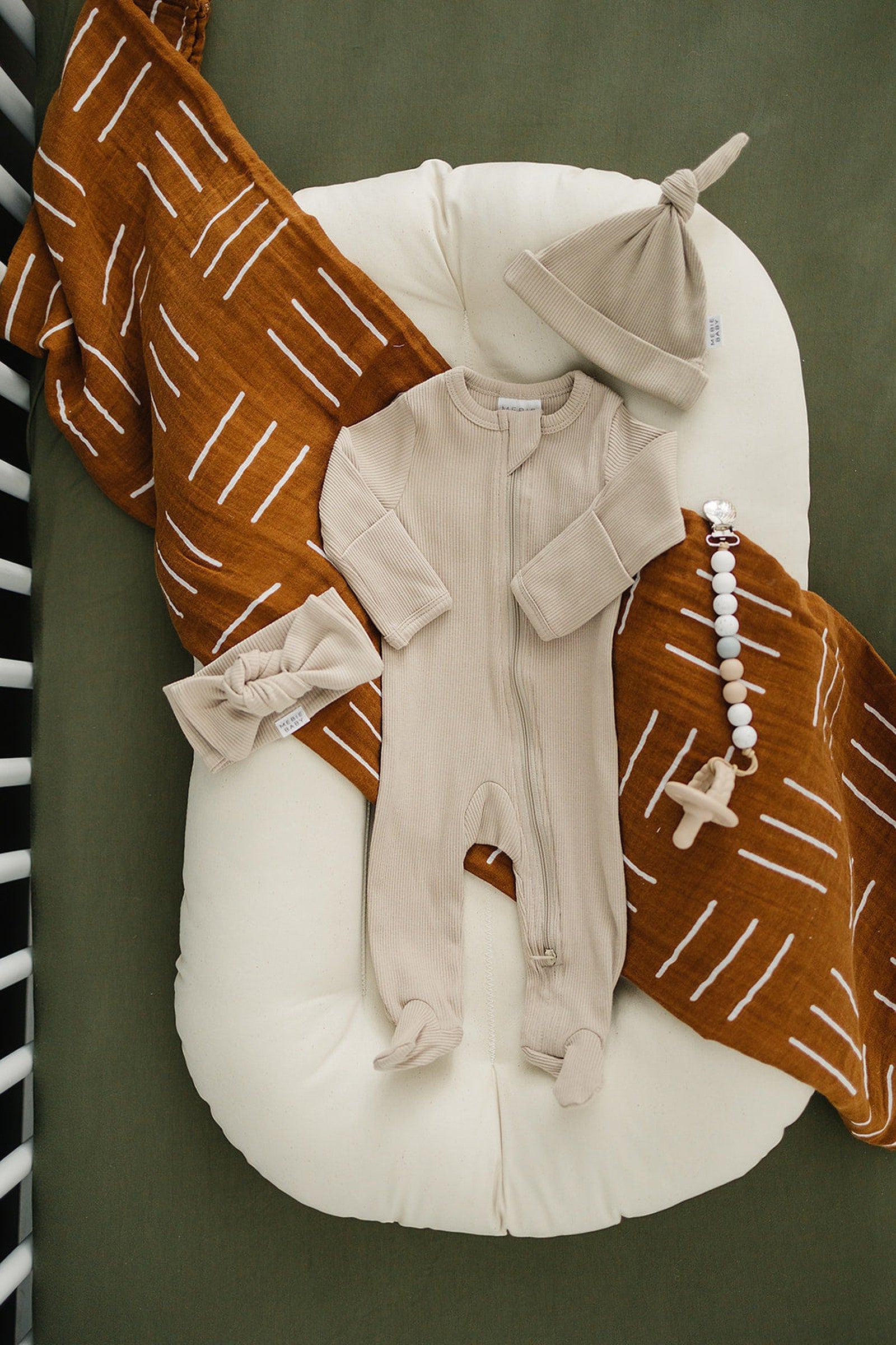 Olive Stretch Crib Sheet, Bamboo, Baby Essentials