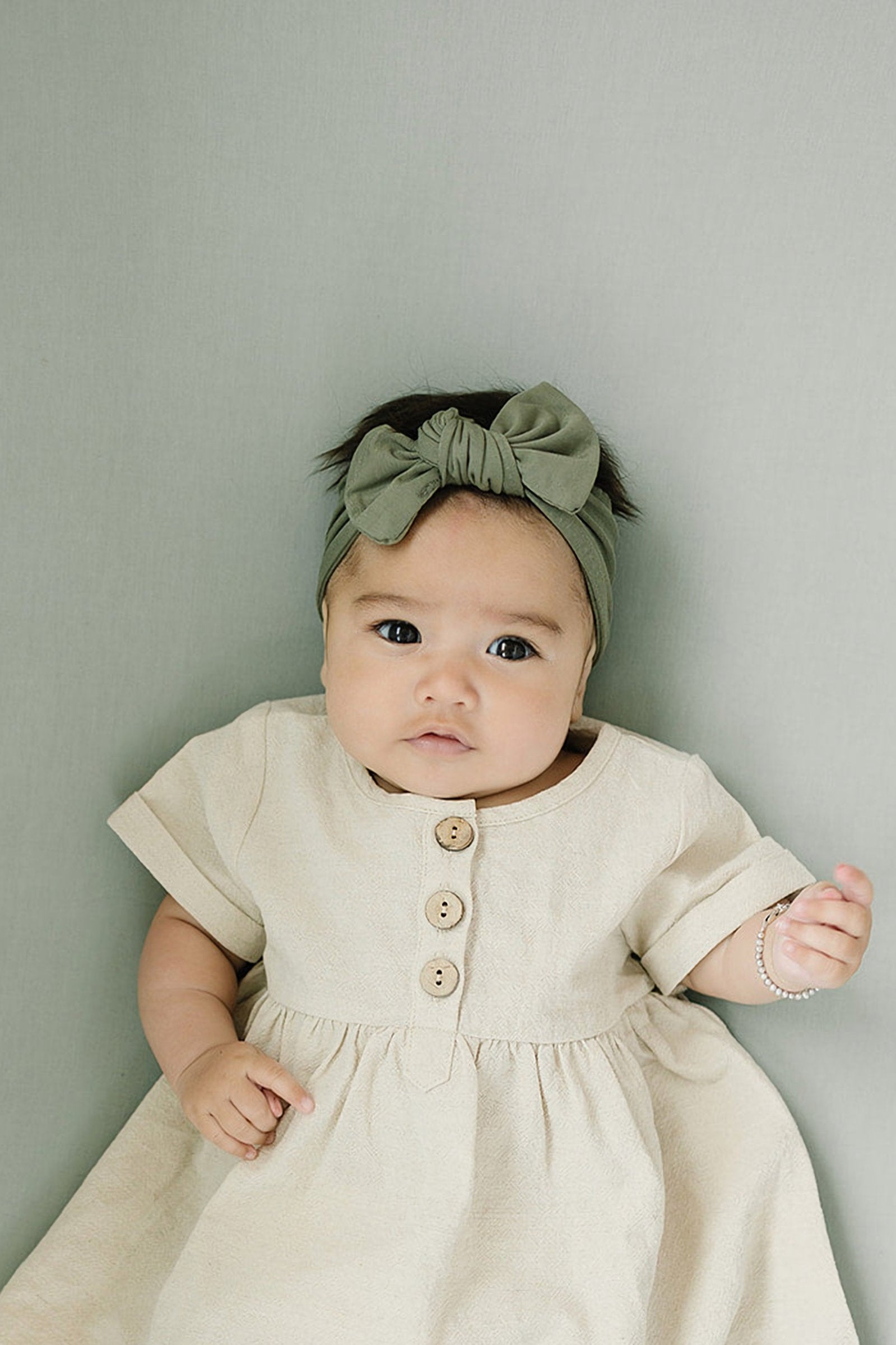 Baby Girl Olive Head Wrap, Bamboo, Baby