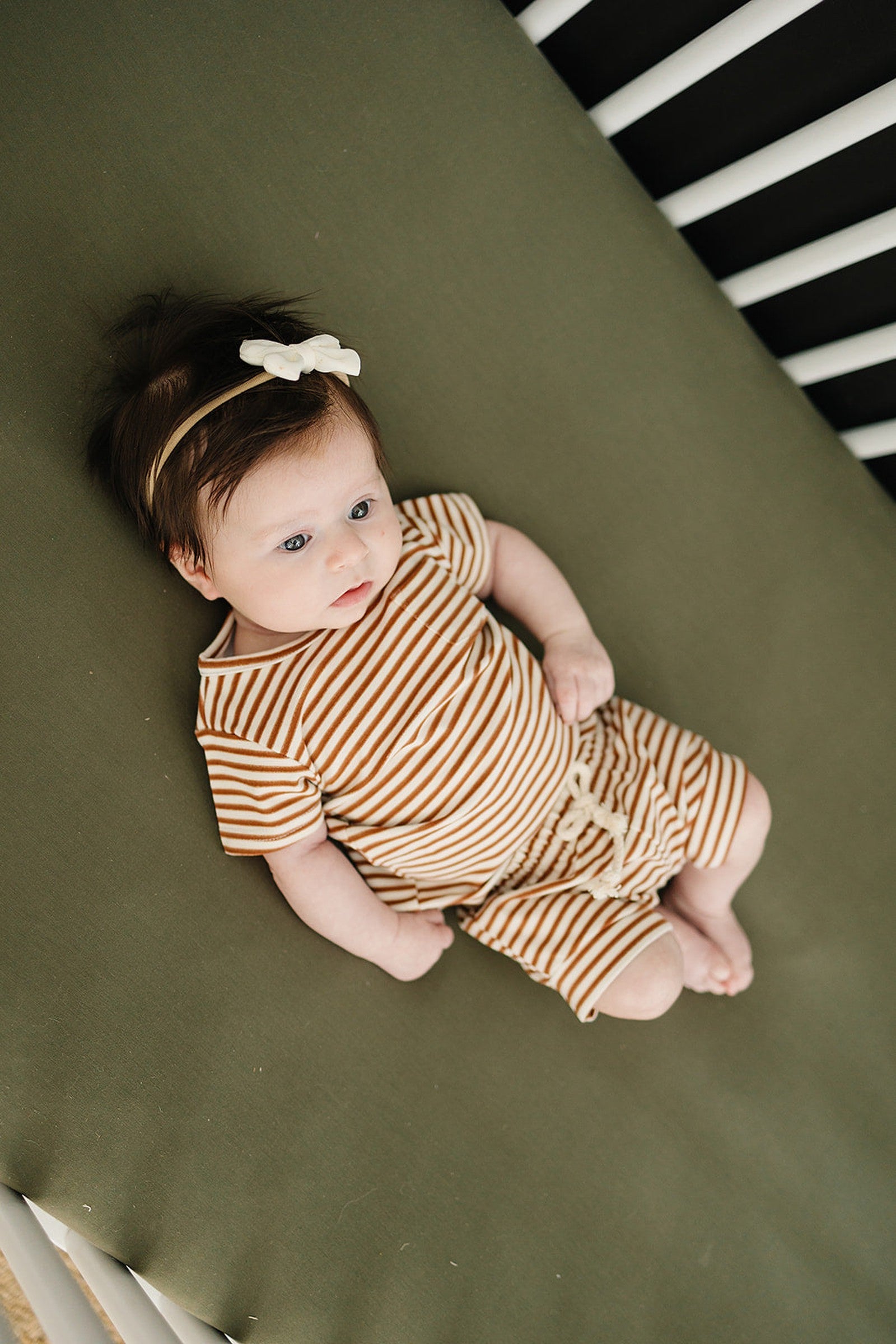 Olive Stretch Crib Sheet, Bamboo, Baby Essentials